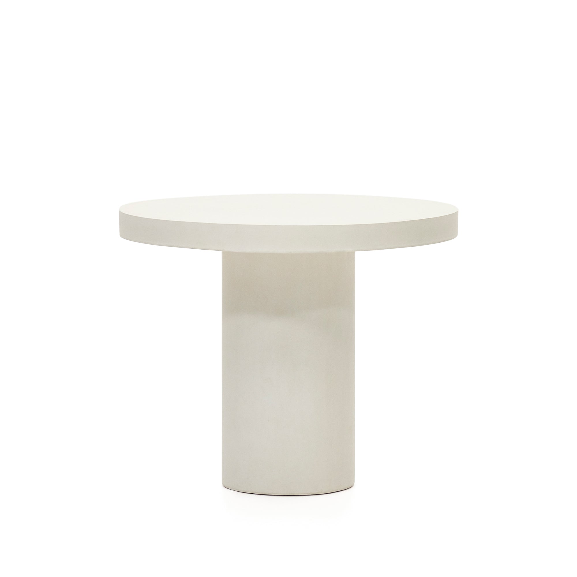 Aiguablava kerek asztal fehér cementből, Ø 90 cm
