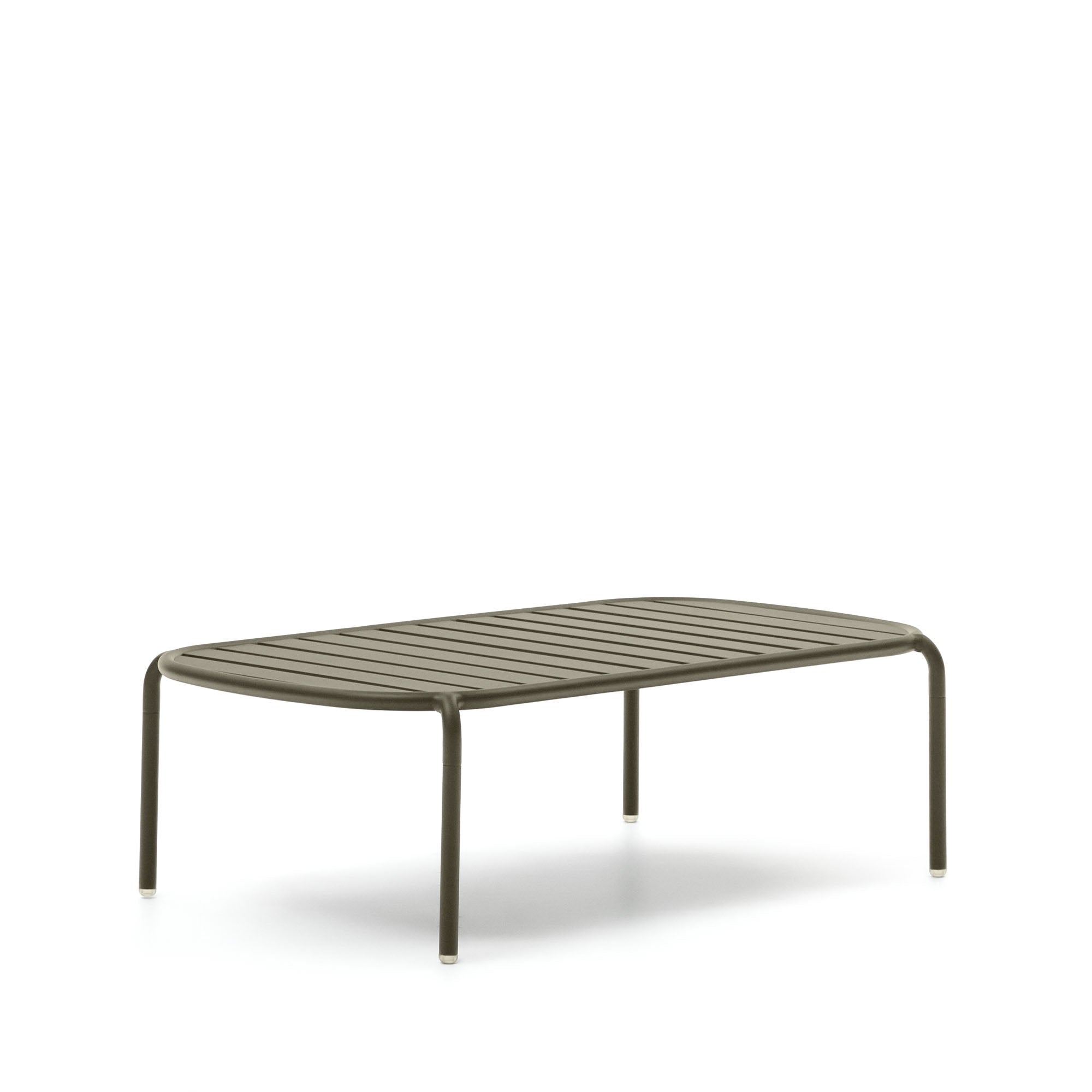 Joncols outdoor aluminium coffee table with powder coated green finish, Ø 110 x 62 cm