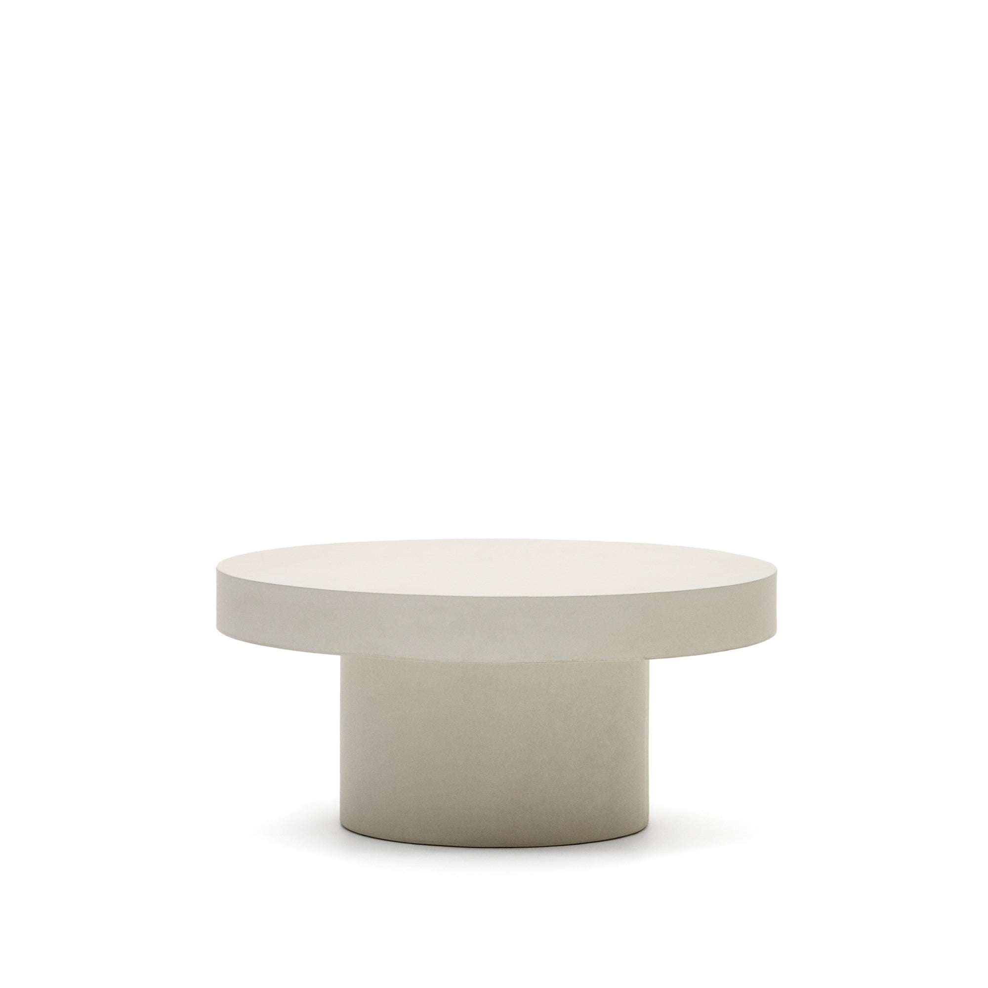 Aiguablava round coffee table in white cement, Ø 90 cm