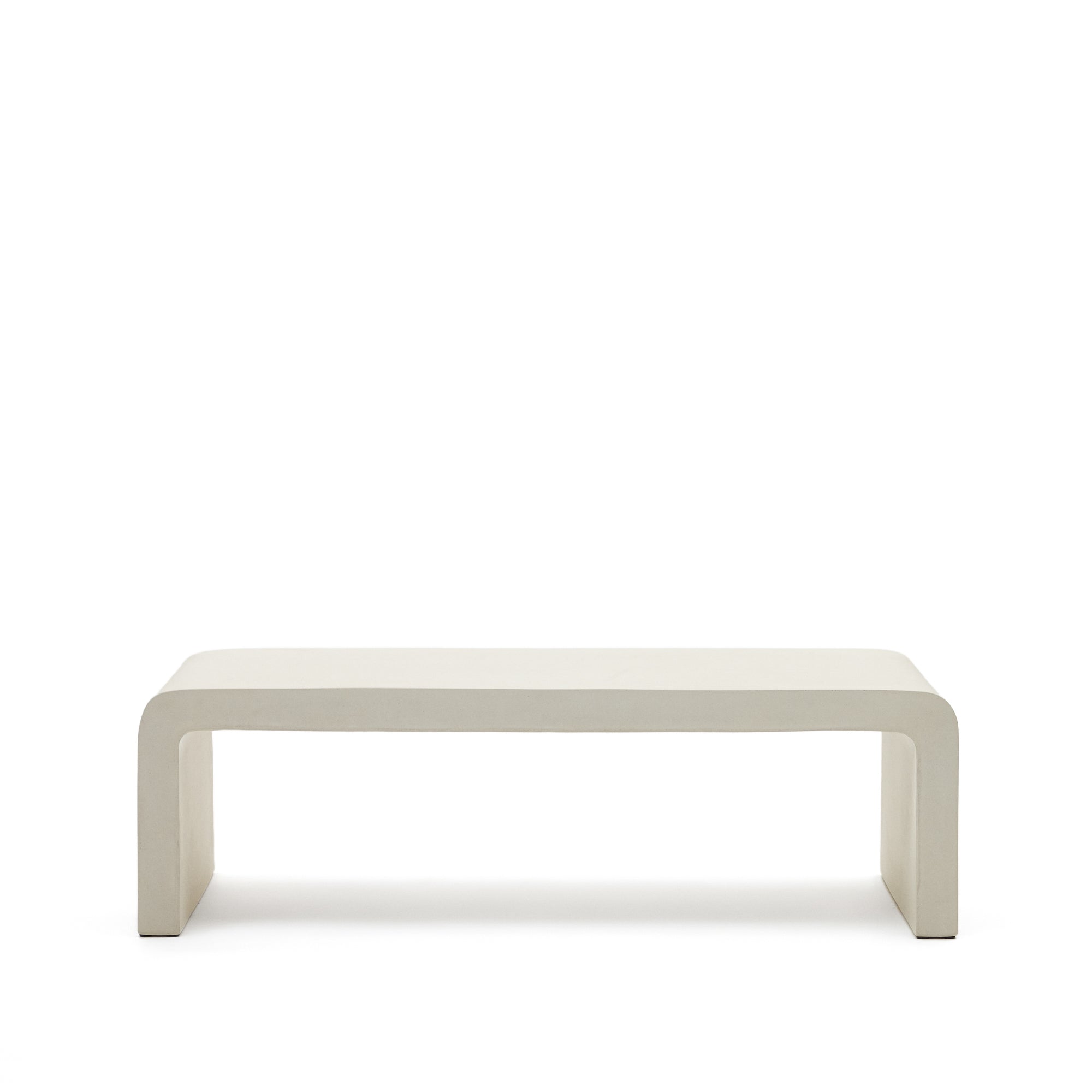 Aiguablava dohányzóasztal, fehér cement, 135 x 65 cm