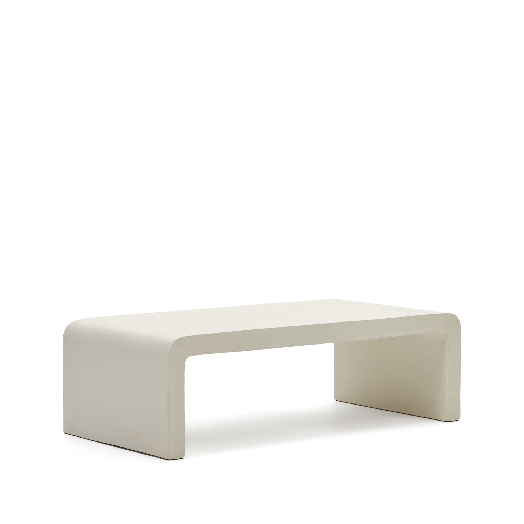 Aiguablava dohányzóasztal, fehér cement, 135 x 65 cm