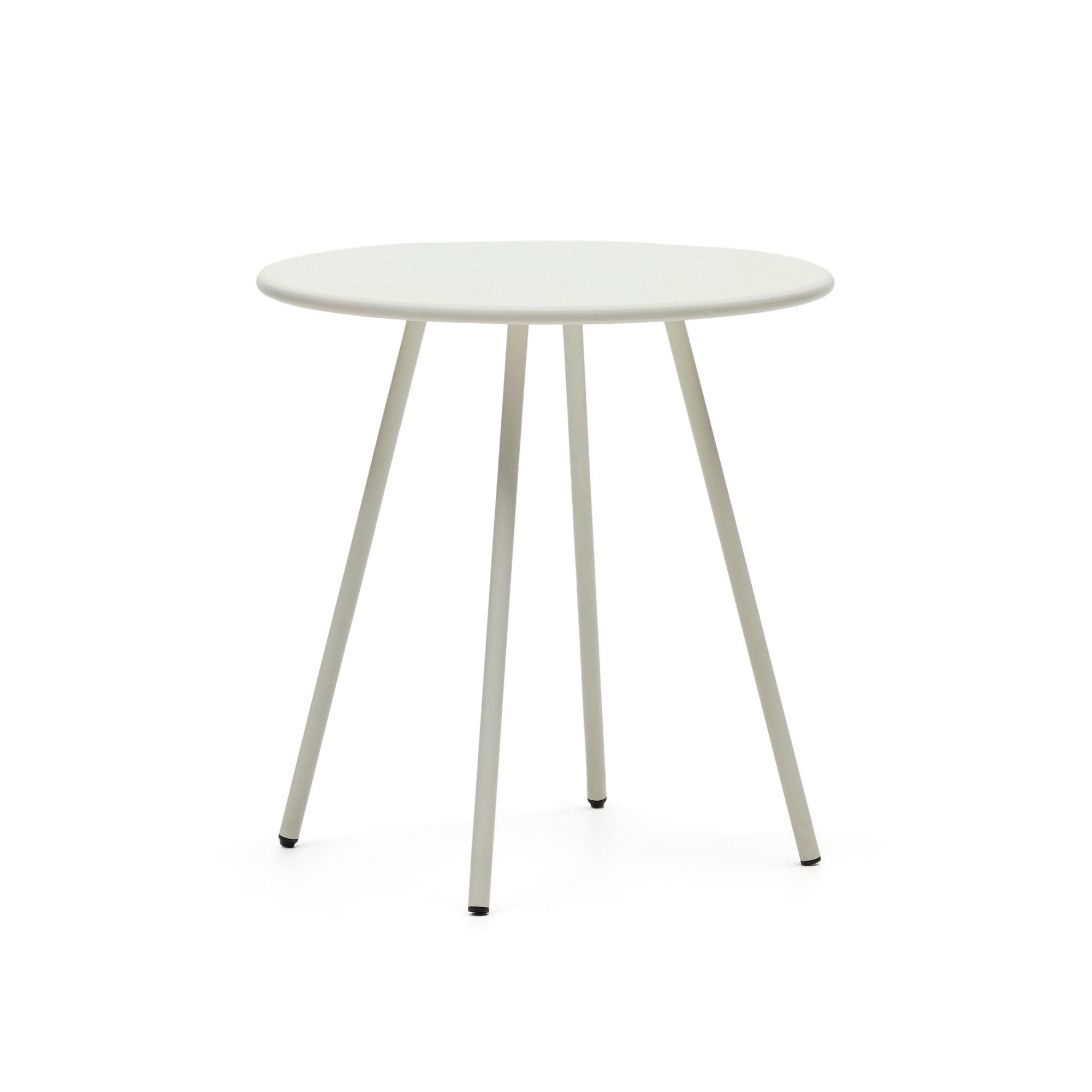 Montjoi round outdoor table in steel with a white finish, Ø 70 cm