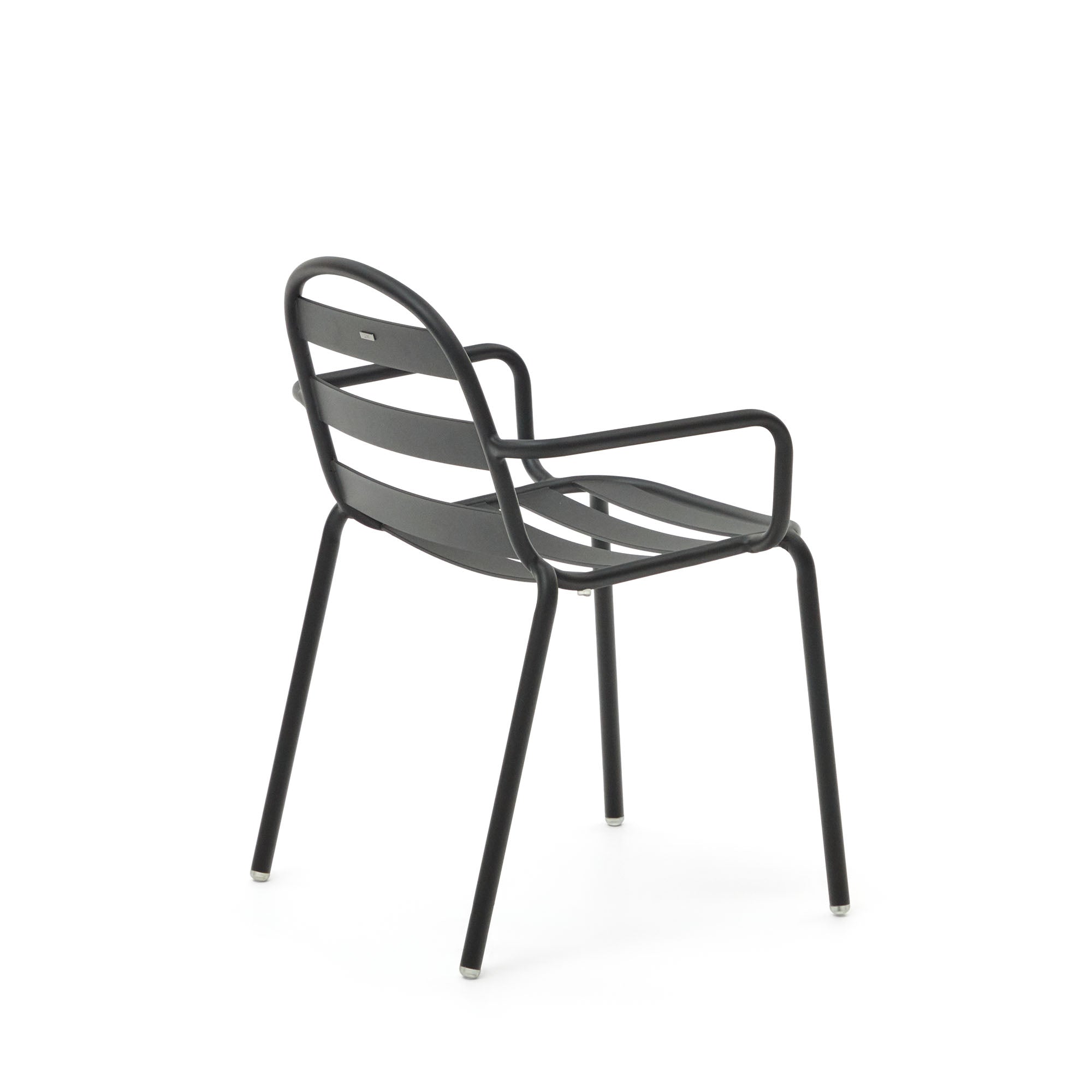 Joncols stackable outdoor aluminium chair with a powder coated grey finish