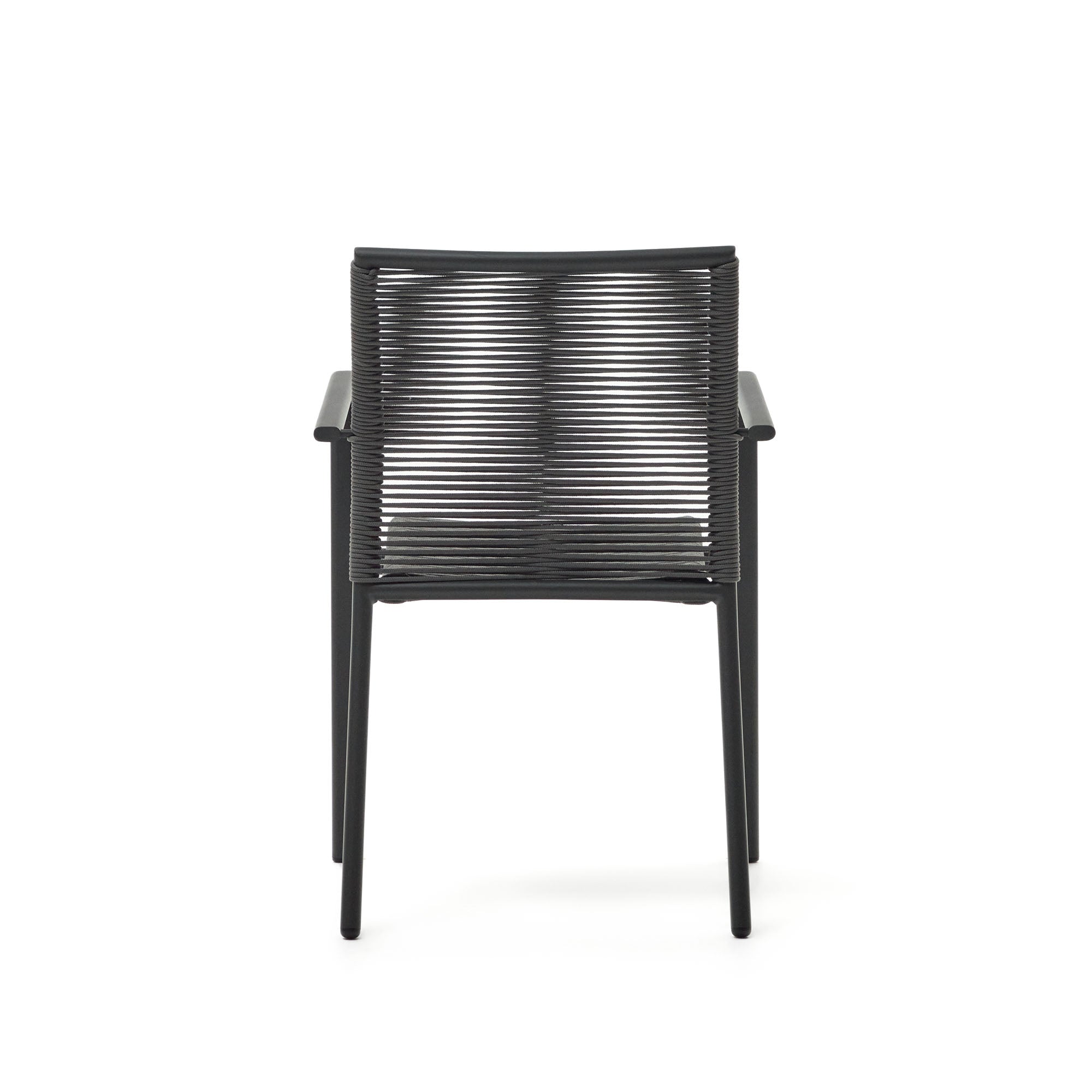 Culip alumíniumból és zsinórból készült, egymásba rakható kültéri szék szürke színben