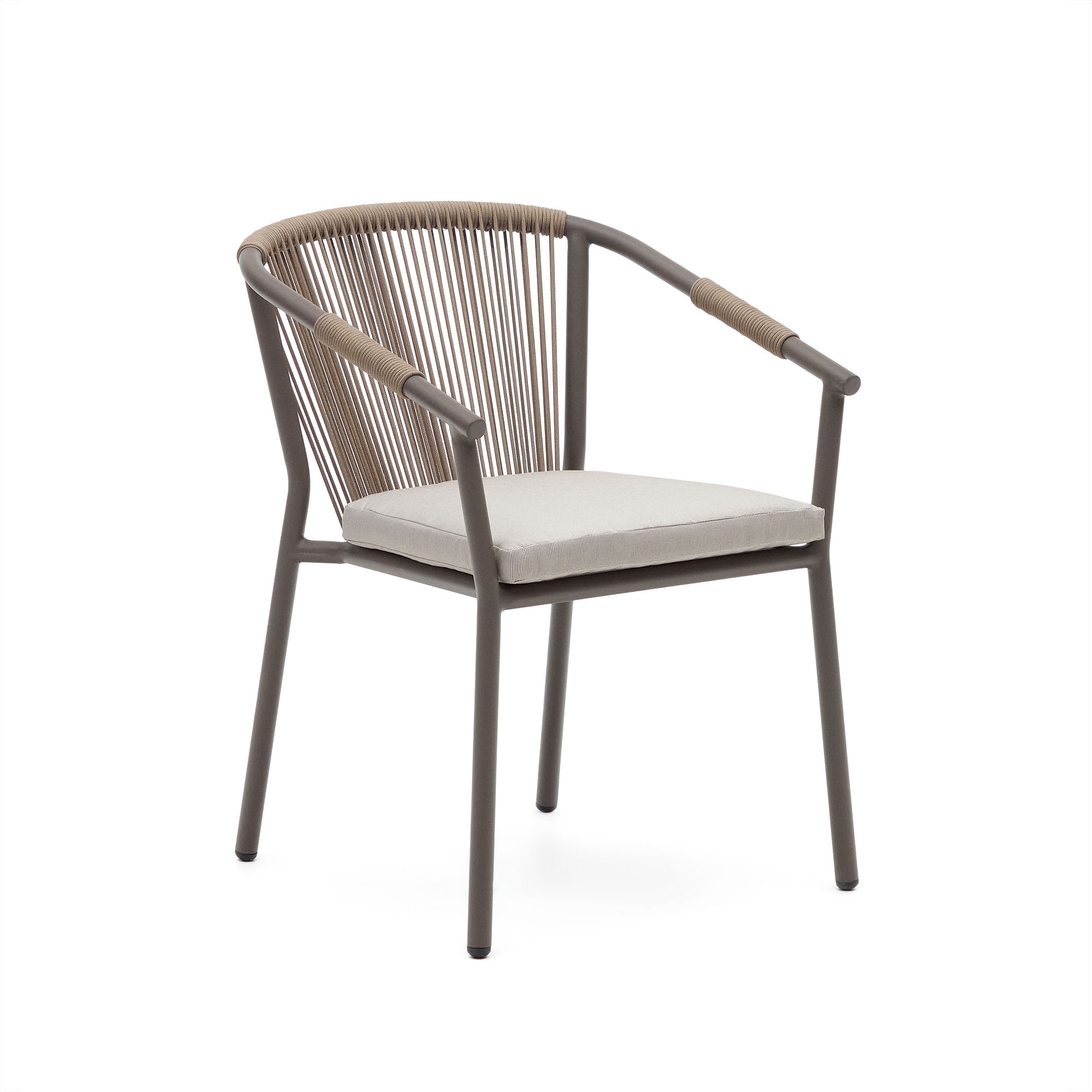 Xelida egymásba rakható kerti szék alumíniumból és barna zsinórból