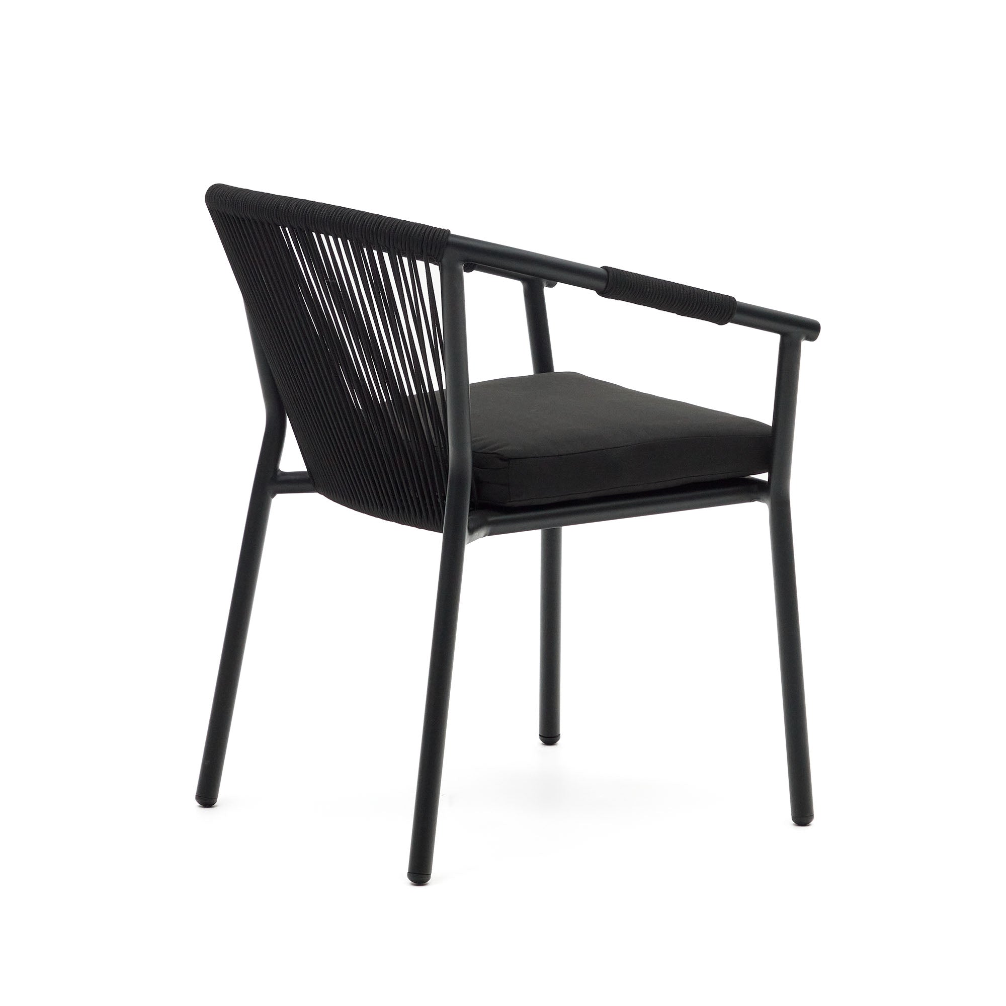 Xelida egymásba rakható kerti szék alumíniumból és fekete zsinórból