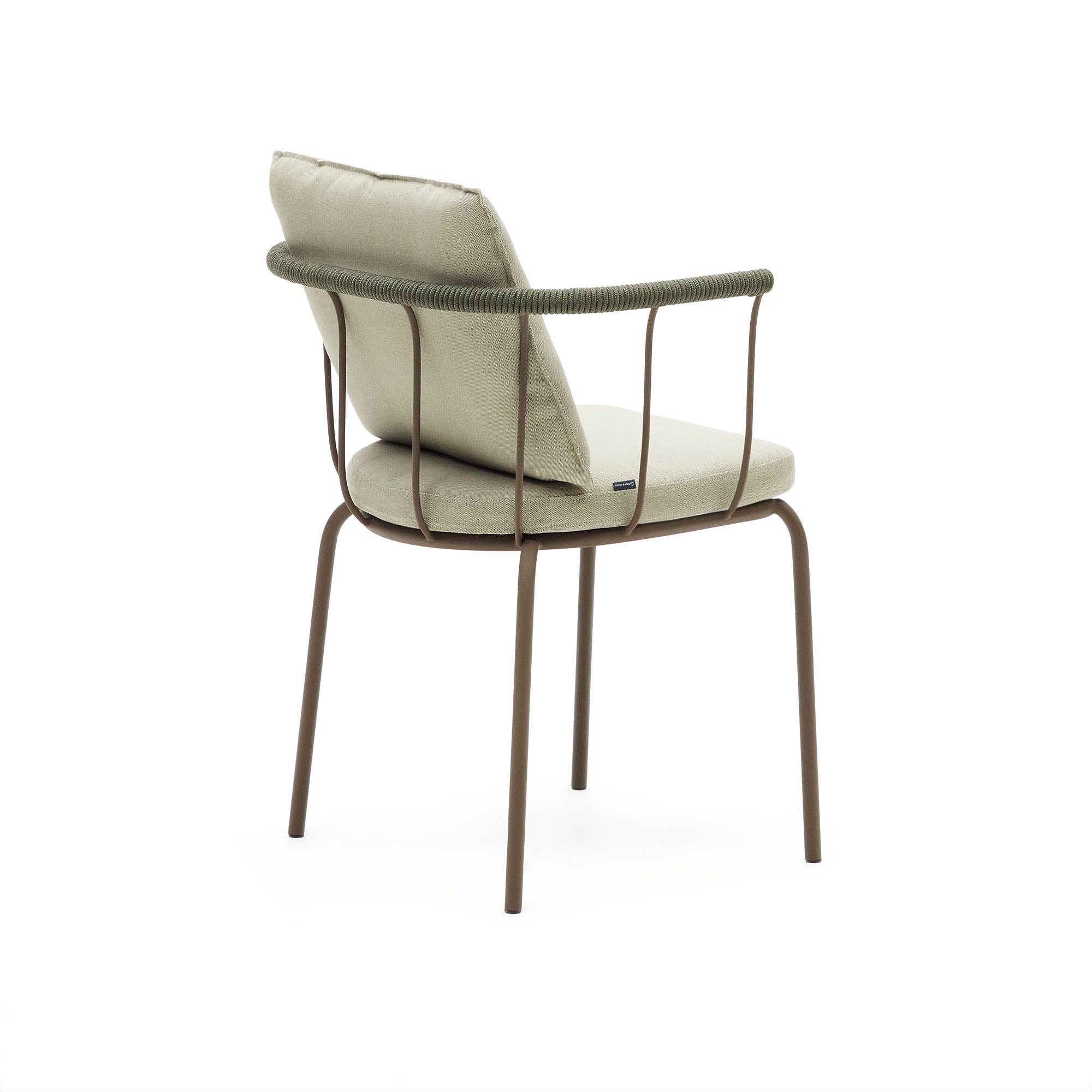 Salguer stackable chair in cord and steel with a brown painted finish