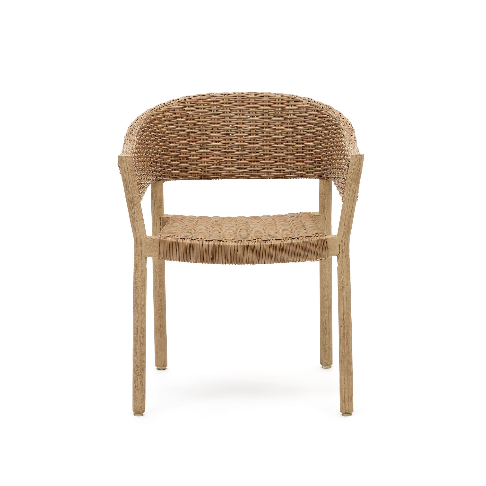 Pola 100%-os kültéri, egymásba rakható szék tömör eukaliptuszból és műrattanból, természetes kivitelben, FSC