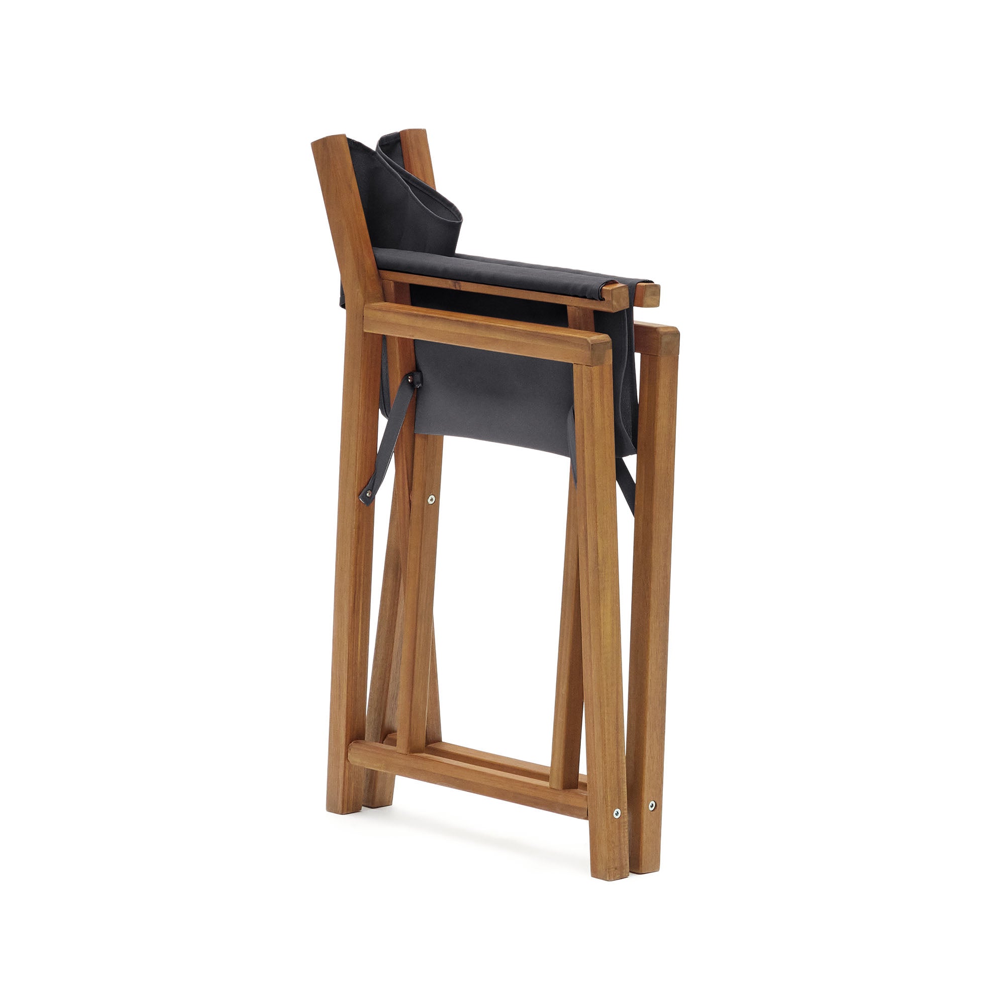 Thianna folding outdoor chair in black with solid acacia wood FSC 100%
