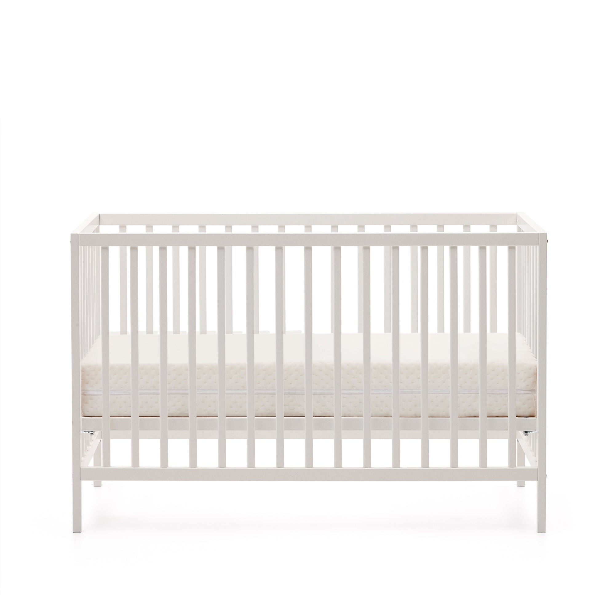 Shantal solid ash wood cot in white finish, 60 x 120 cm