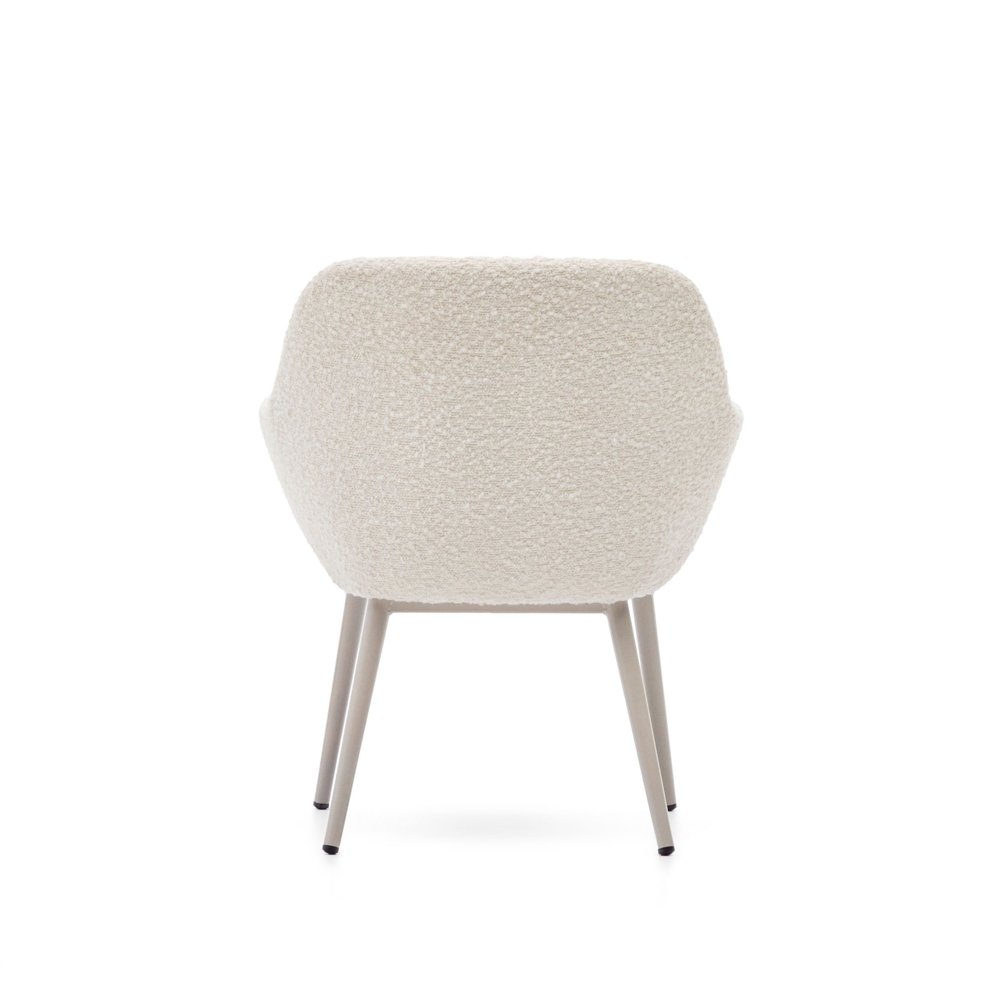 Konna children's chair in white shearling with steel legs and a beige finish