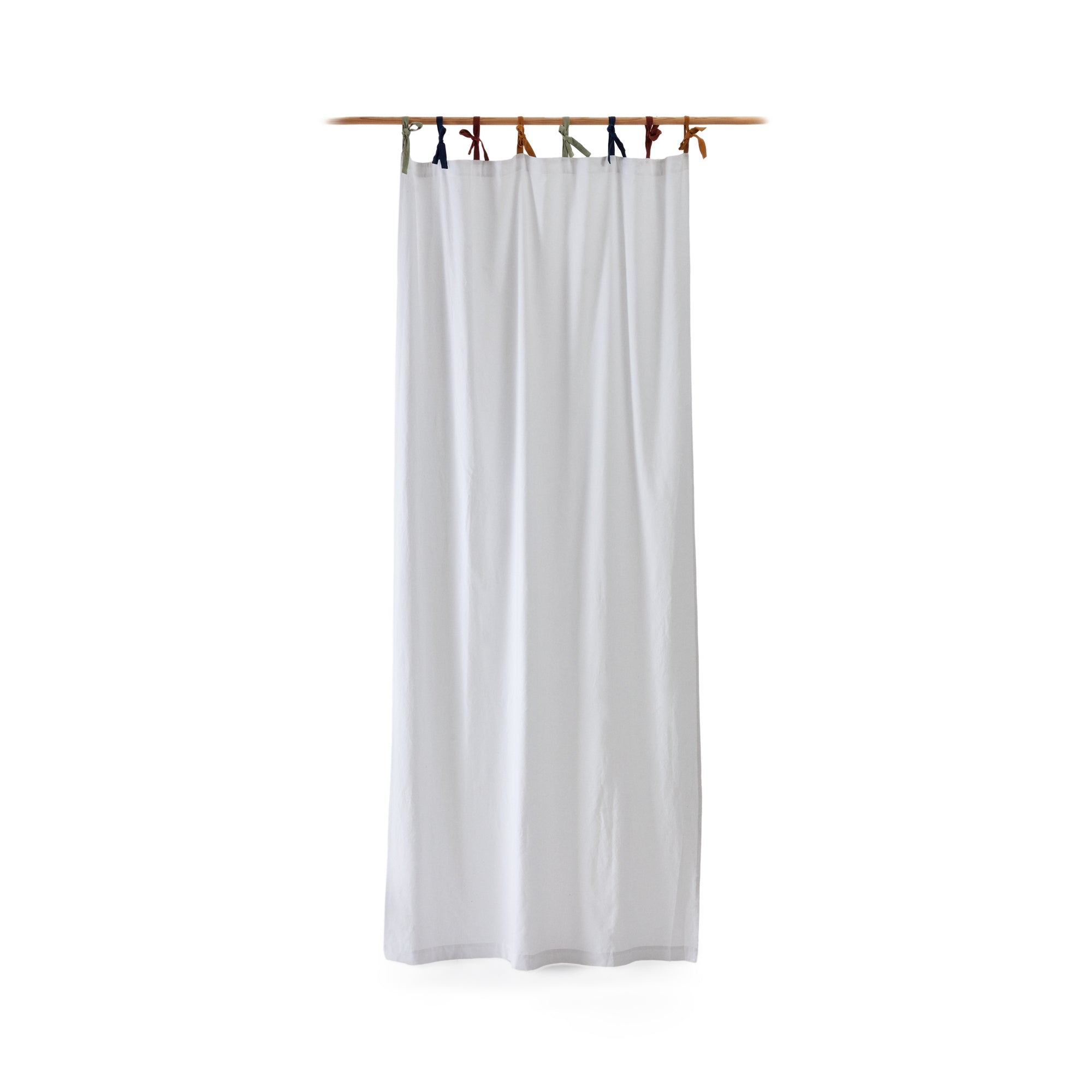 Zelda függöny 100% fehér pamut és többszínű nyakkendők 135 x 270 cm