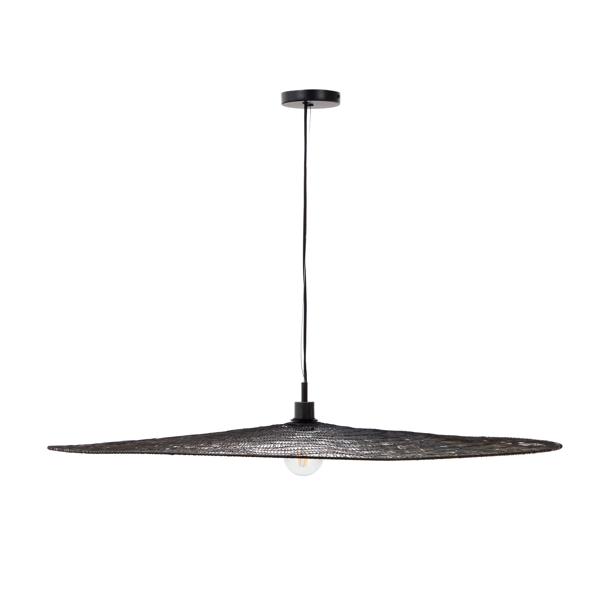 Makai metal ceiling lamp with black finish Ø 100 cm