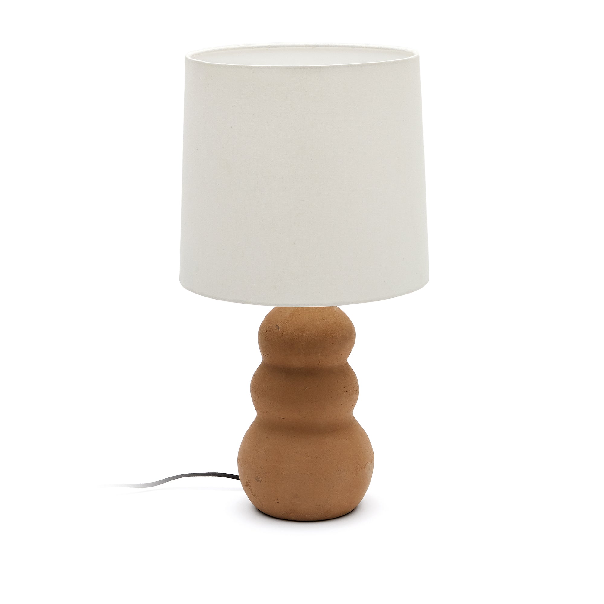 Madsen terracotta table lamp with white shade 