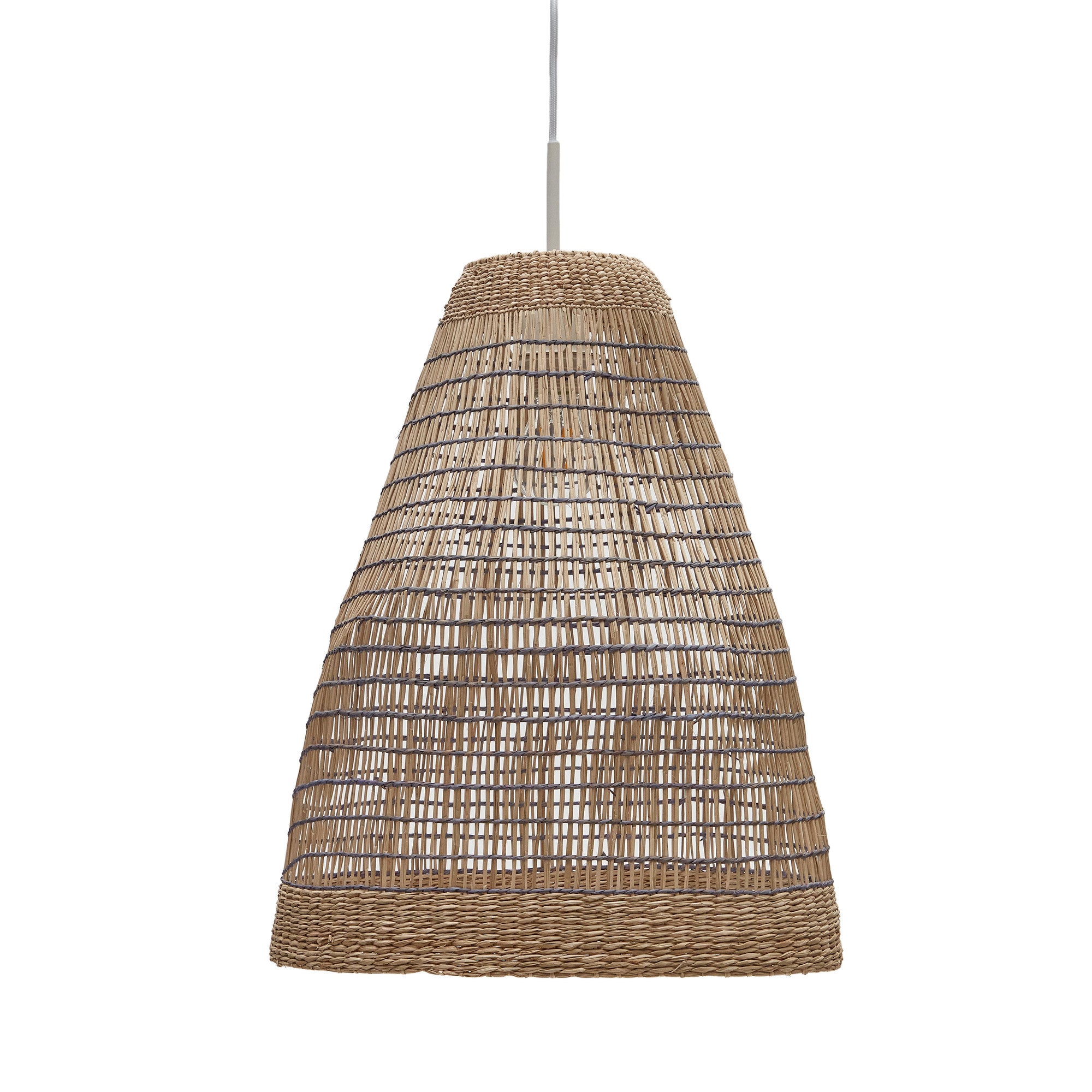Casavells natural fiber ceiling lamp shade with a natural and blue finish, Ø 35 cm