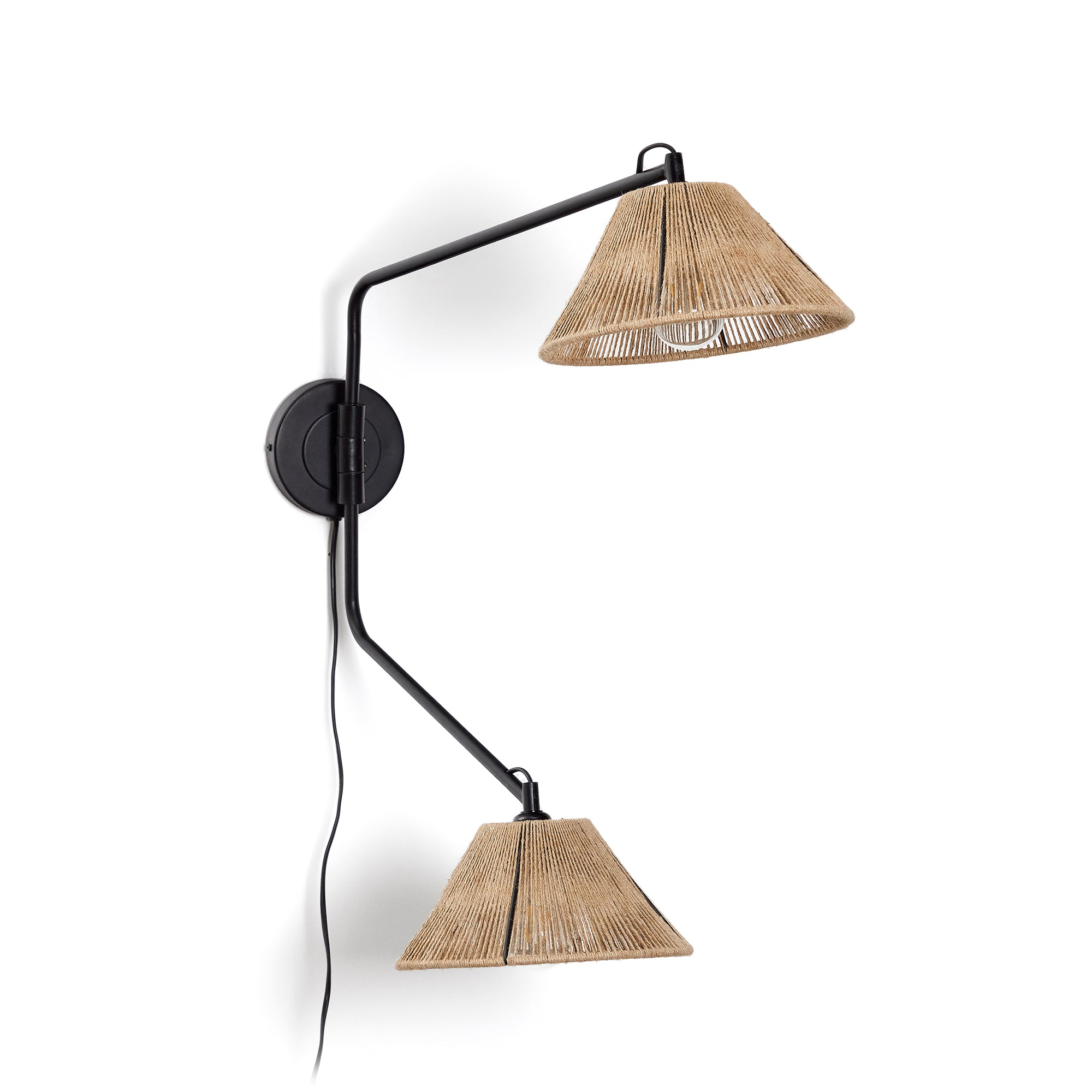 Pontos wall lamp in jute with a natural finish