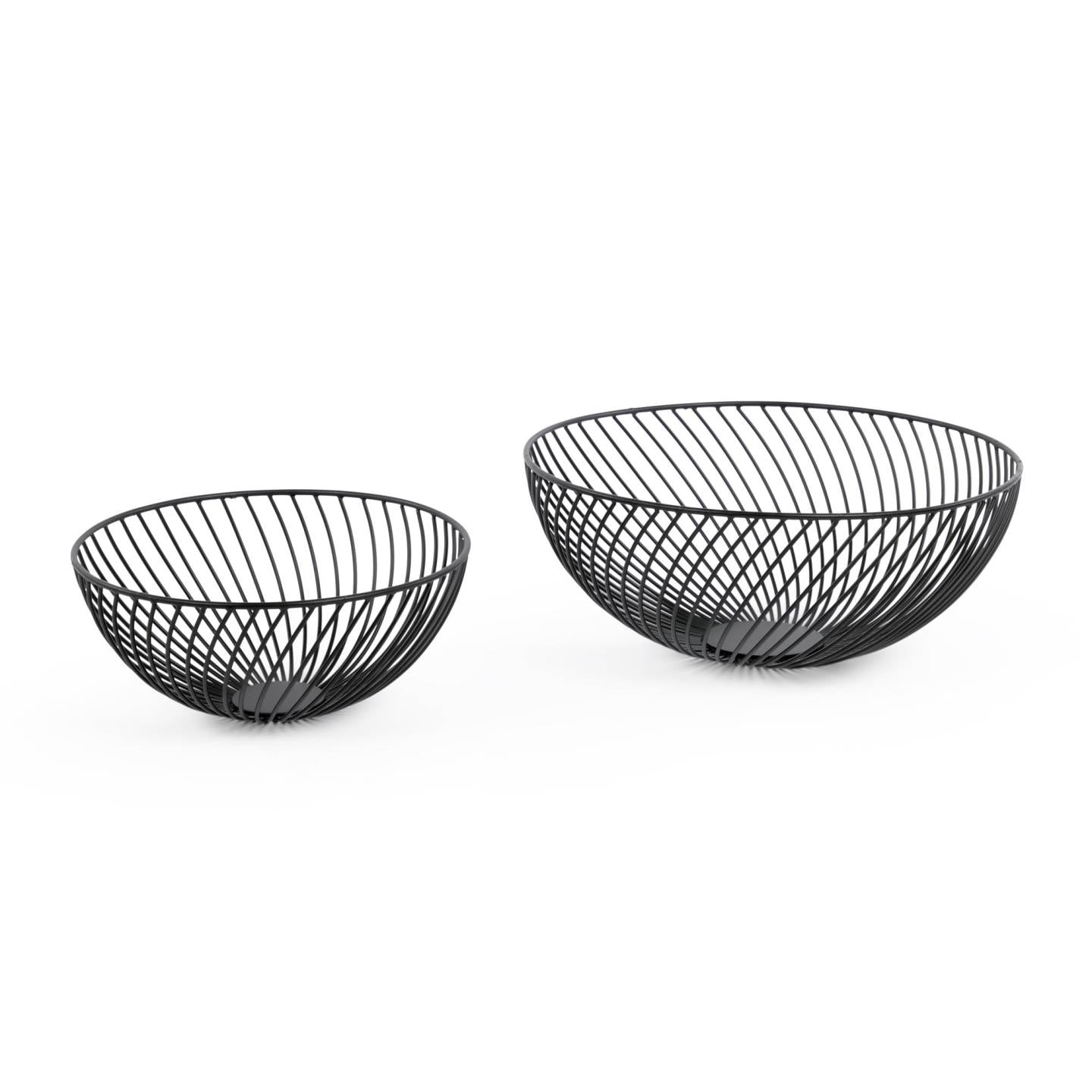 Eluney set of 2 black metal bowls