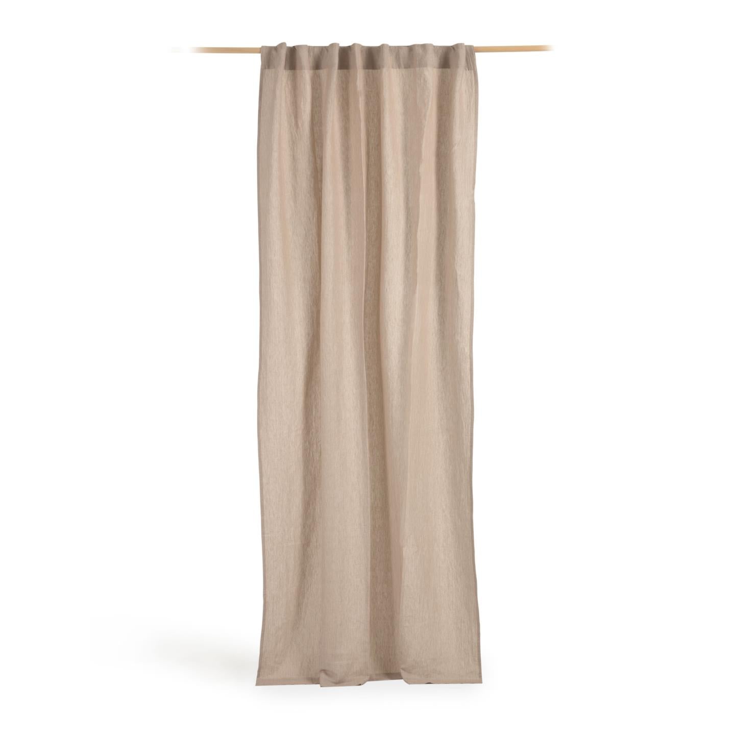 Marja cotton and linen curtain in beige 140 x 270 cm