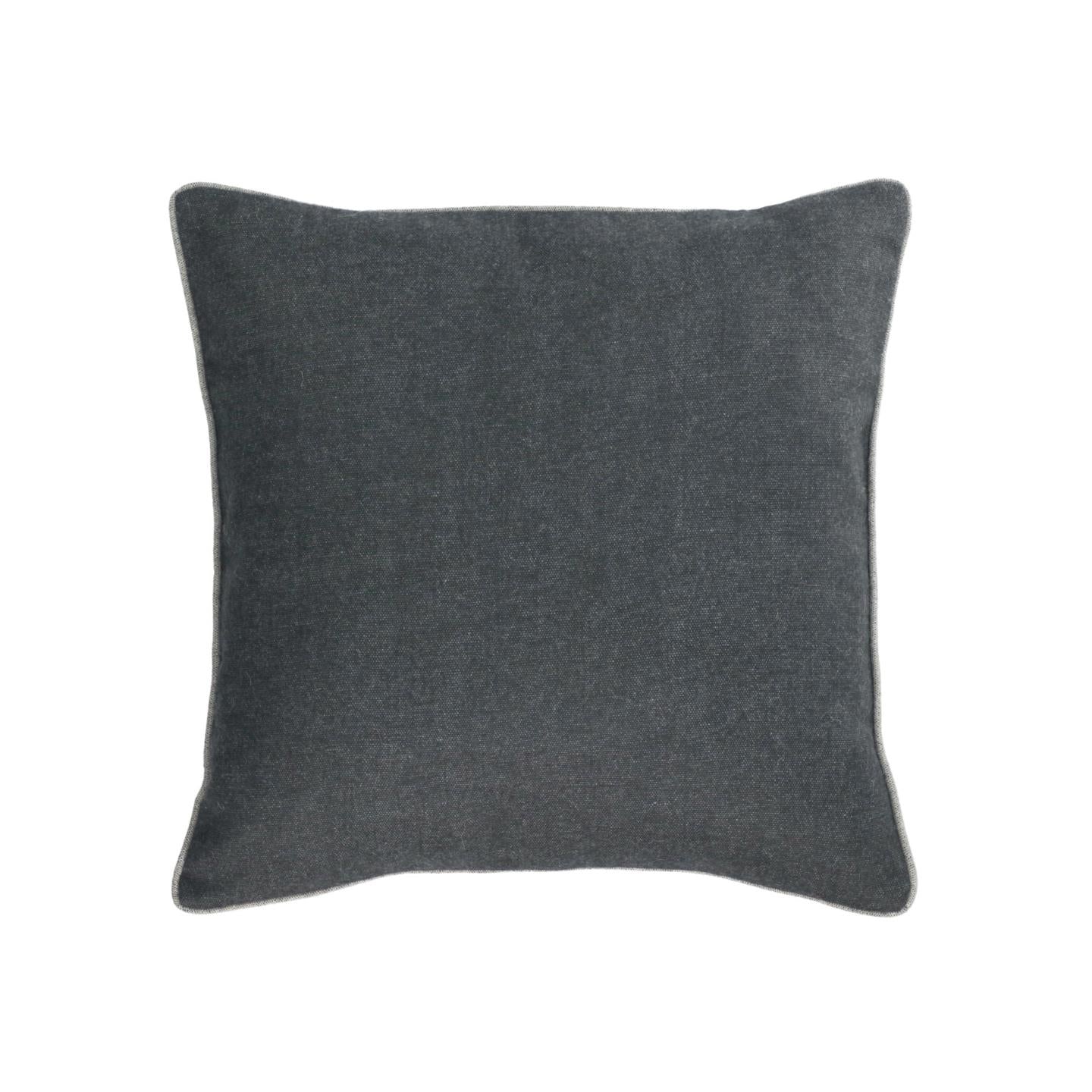 Alcara black cushion cover with grey border 45 x 45 cm
