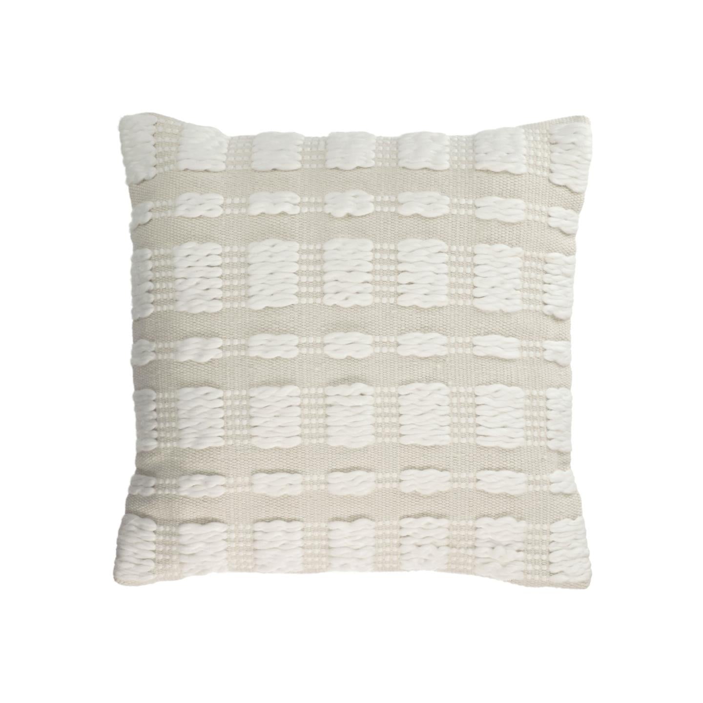 Aima cushion cover in beige and white, 45 x 45 cm