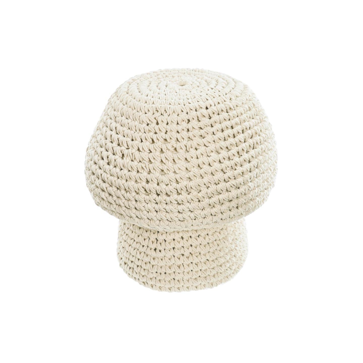 Enrica mushroom-shaped pouffe in white Ø 30 cm