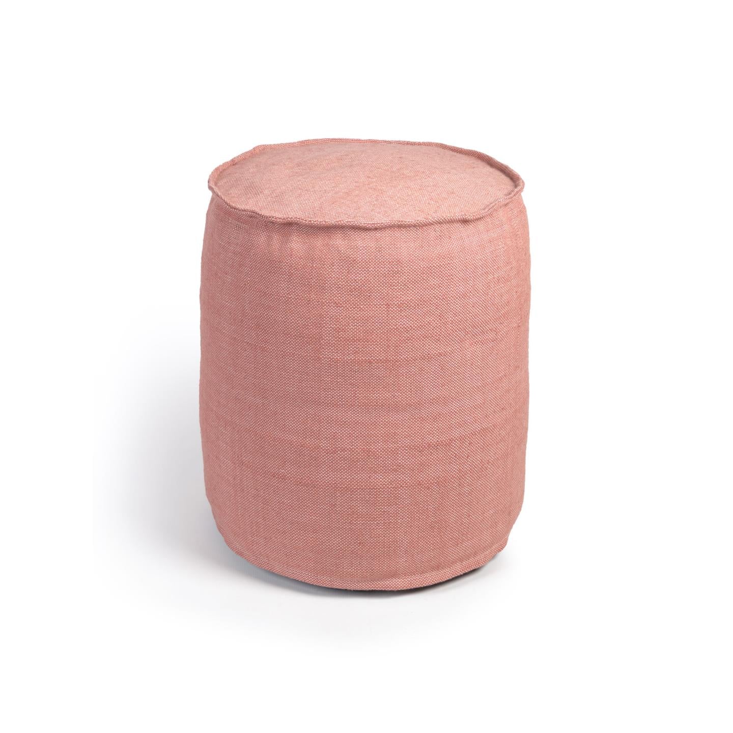 Isaura round 100% PET pouffe in terracotta Ø 40 cm