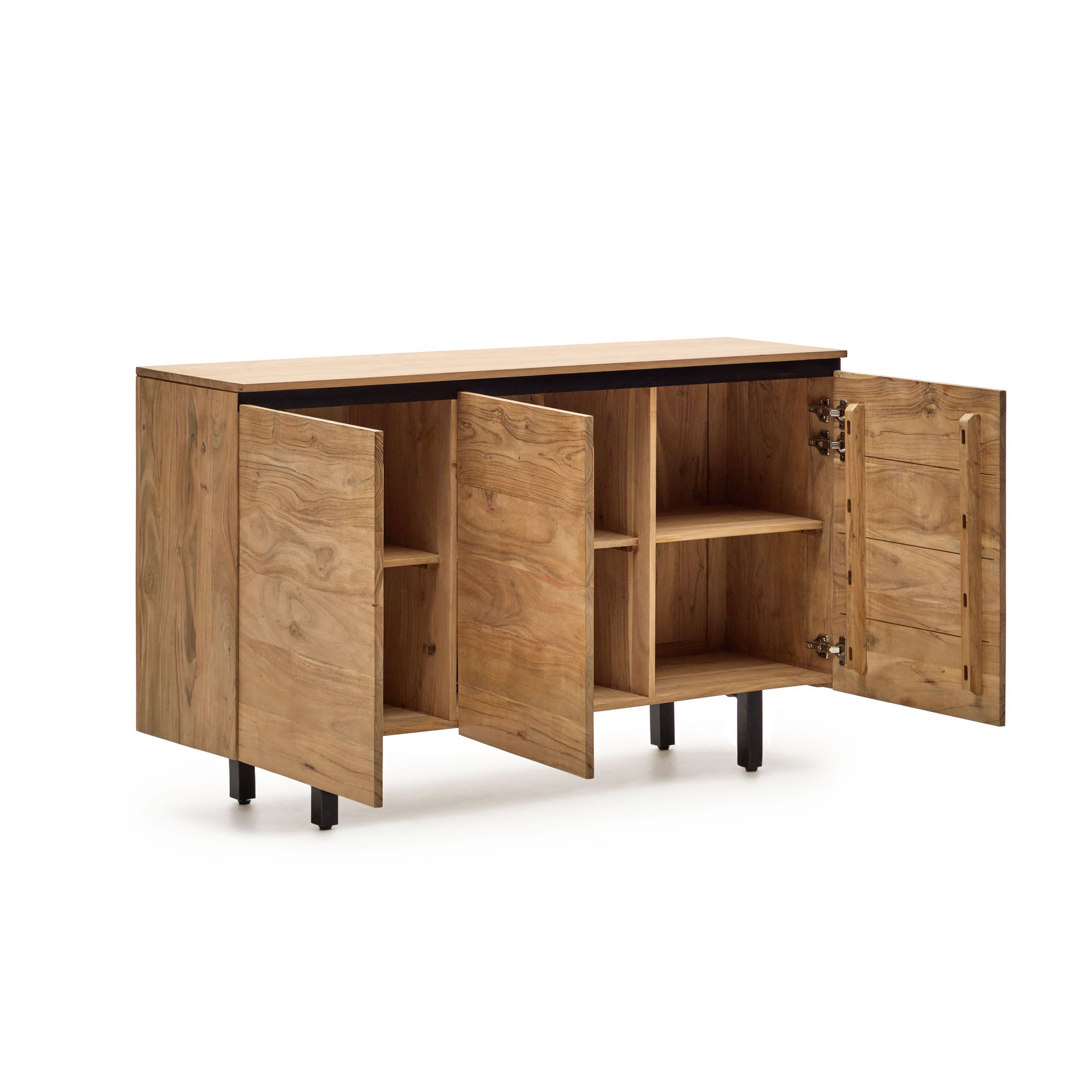 Uxue solid acacia wood sideboard in a natural finish, 150 x 88 cm
