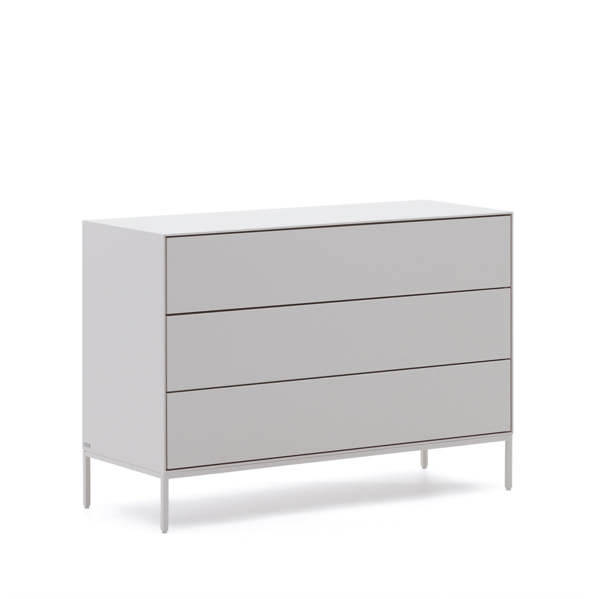 Vedrana 3-drawer chest of drawers white lacquered MDF 110 x 75 cm