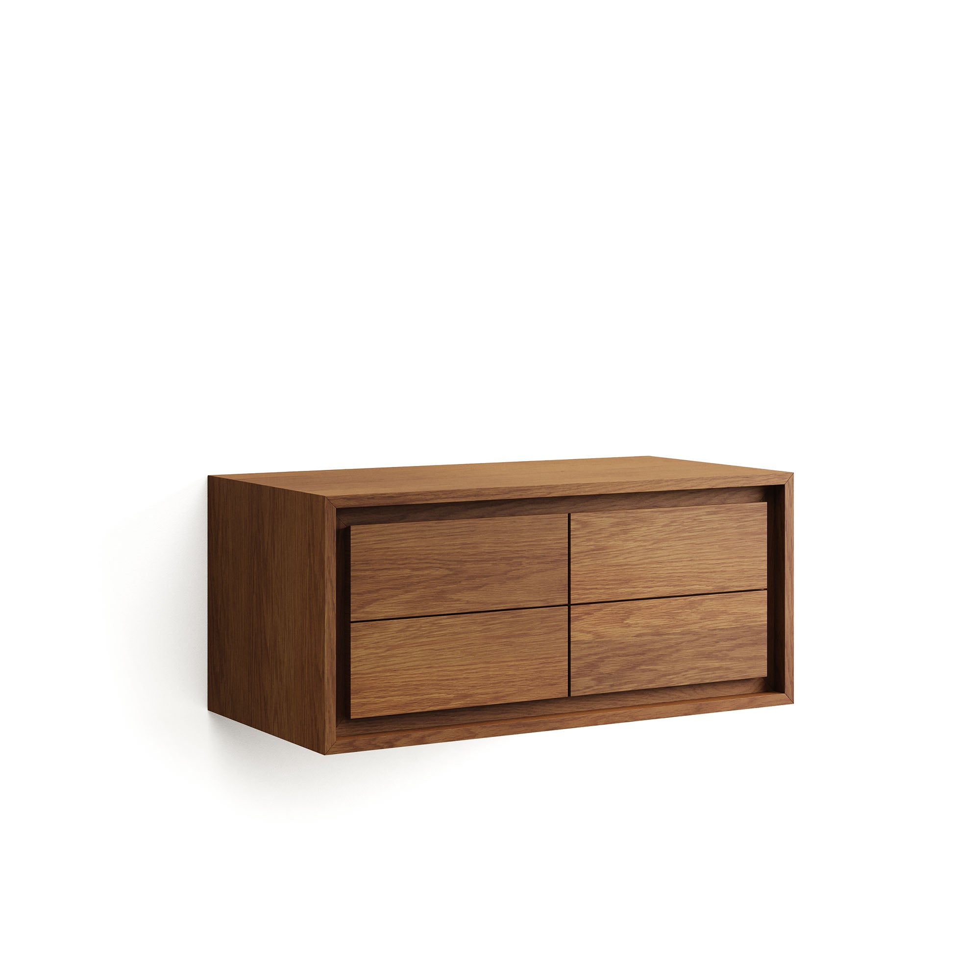 Kenta bathroom furniture in solid teak wood with a walnut finish, 90 x 45 cm