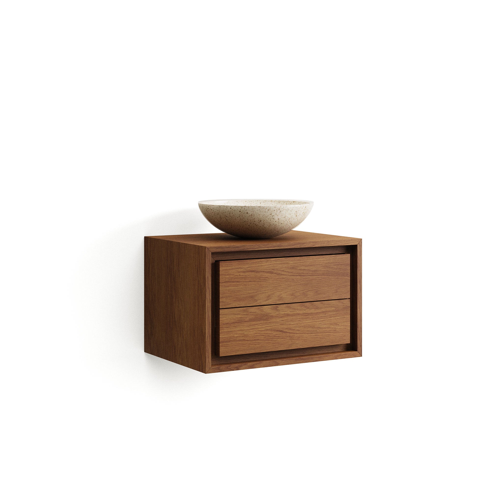 Kenta bathroom furniture in solid teak wood with a walnut finish,  60 x 45 cm