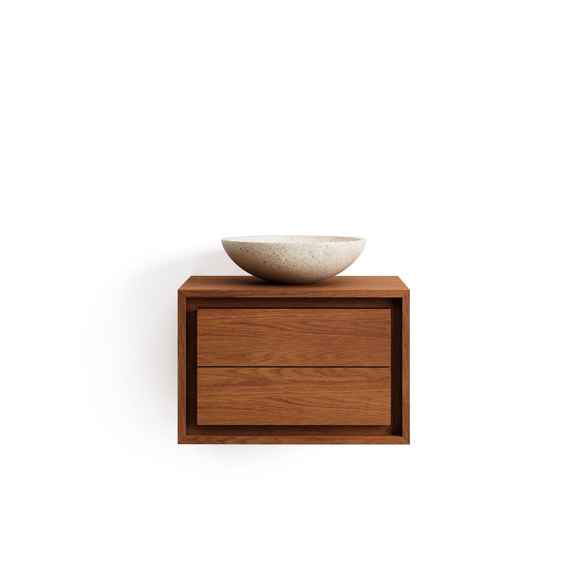 Kenta fürdőszobabútor tömör teakfából, diófa kivitelben, 60 x 45 cm