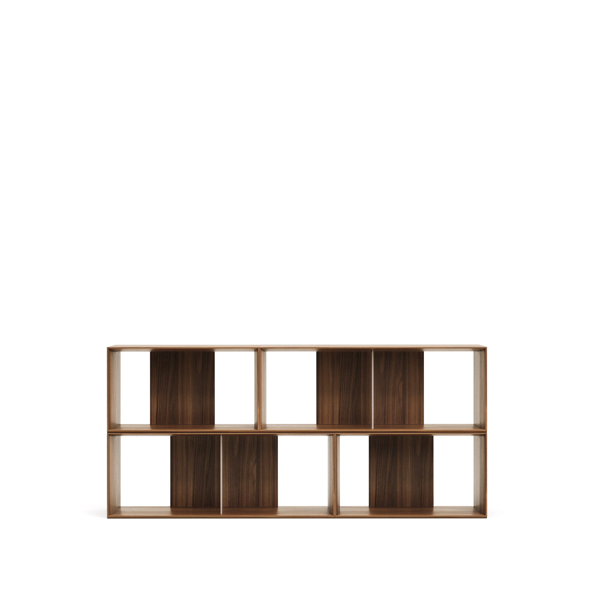 Litto 4 darabos moduláris polcszett diófa furnérból, 168 x 76 cm