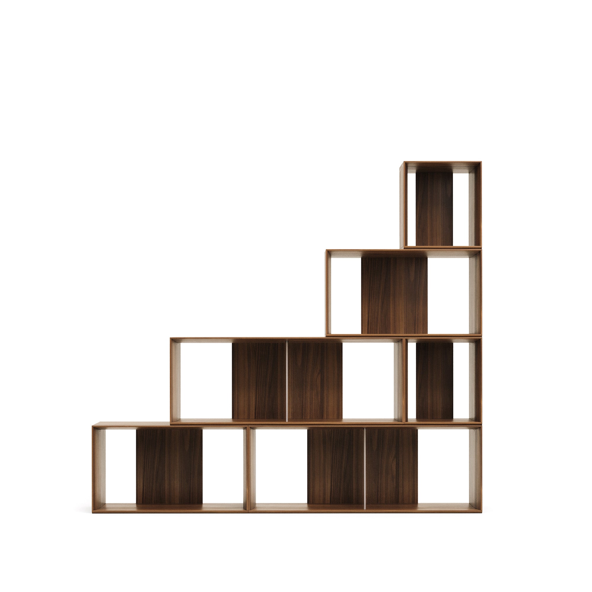 Litto 6 darabos moduláris polcszett diófa furnérból, 101 x 152 cm