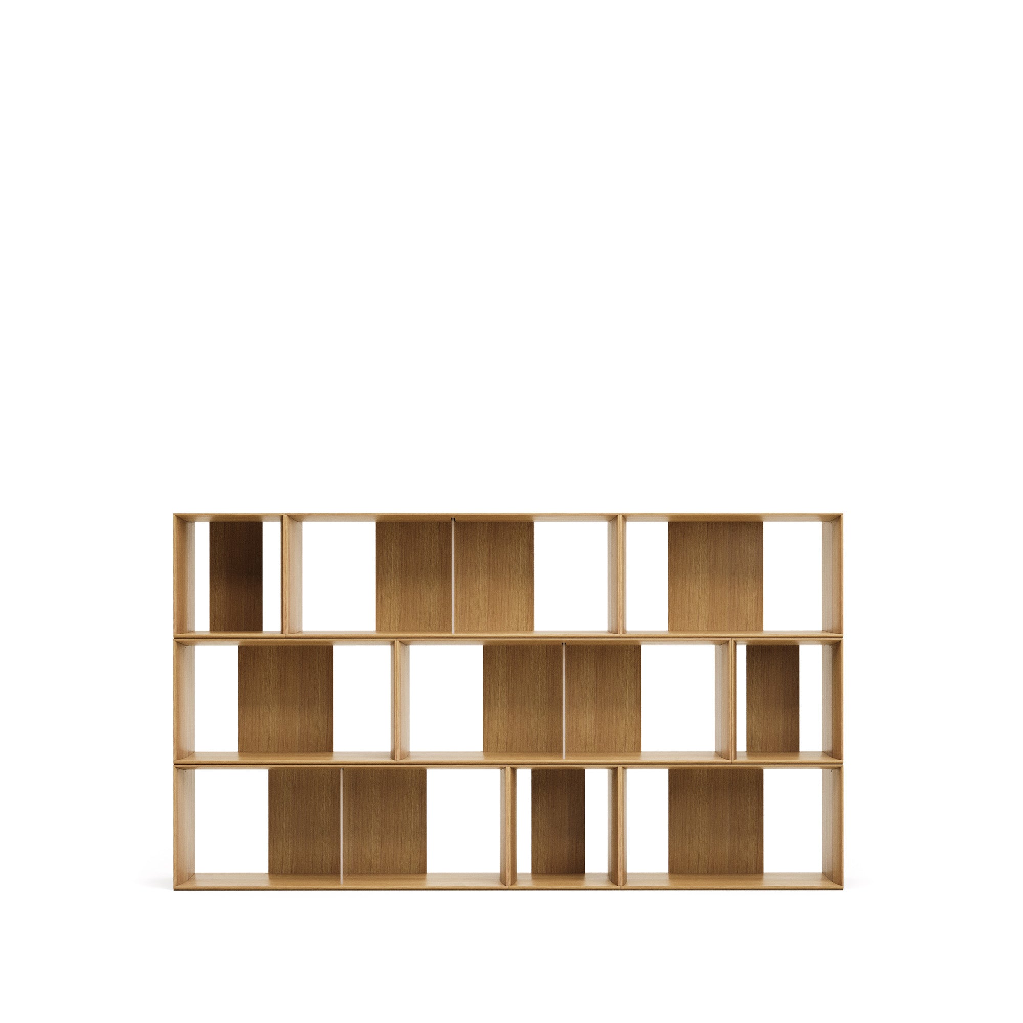 Litto 9 darabos moduláris polcszett tölgyfa furnérból, 202 x 114 cm