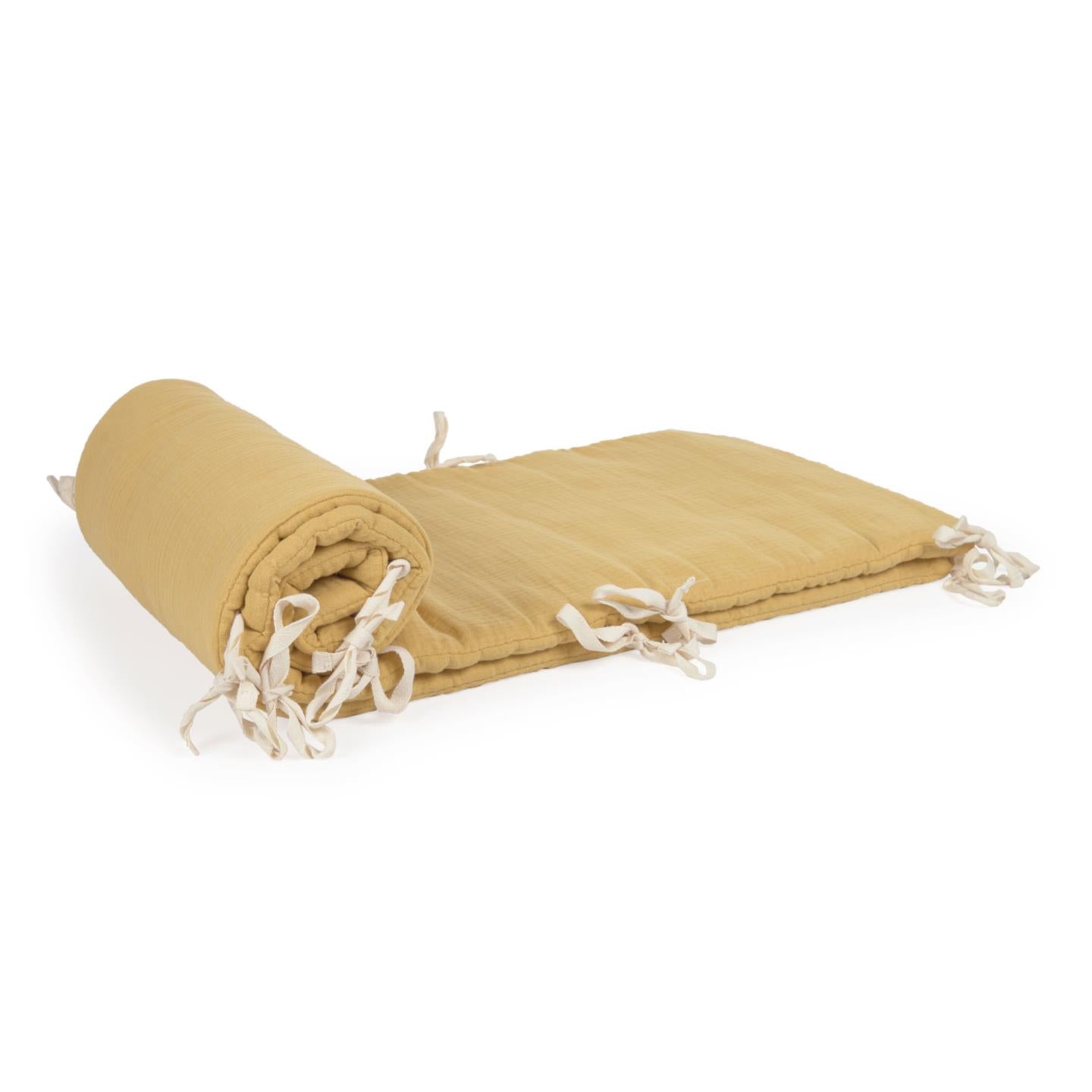 Yamile cot mattress protector 100% organic cotton (GOTS) in mustard 180 x 30 cm