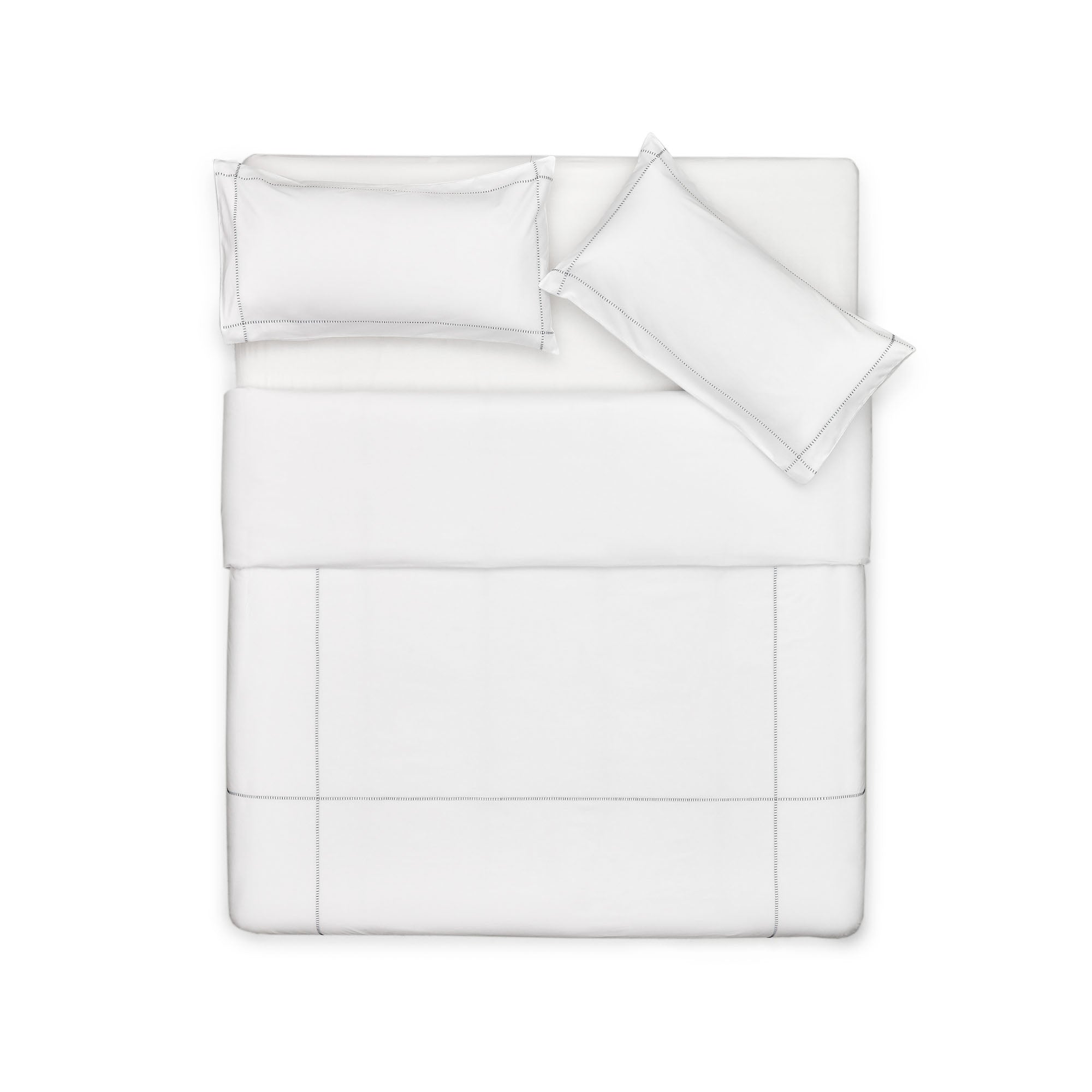Elvia 100% cotton percale duvet cover and pillow case set, 180 thread count in white, 135 x 200cm