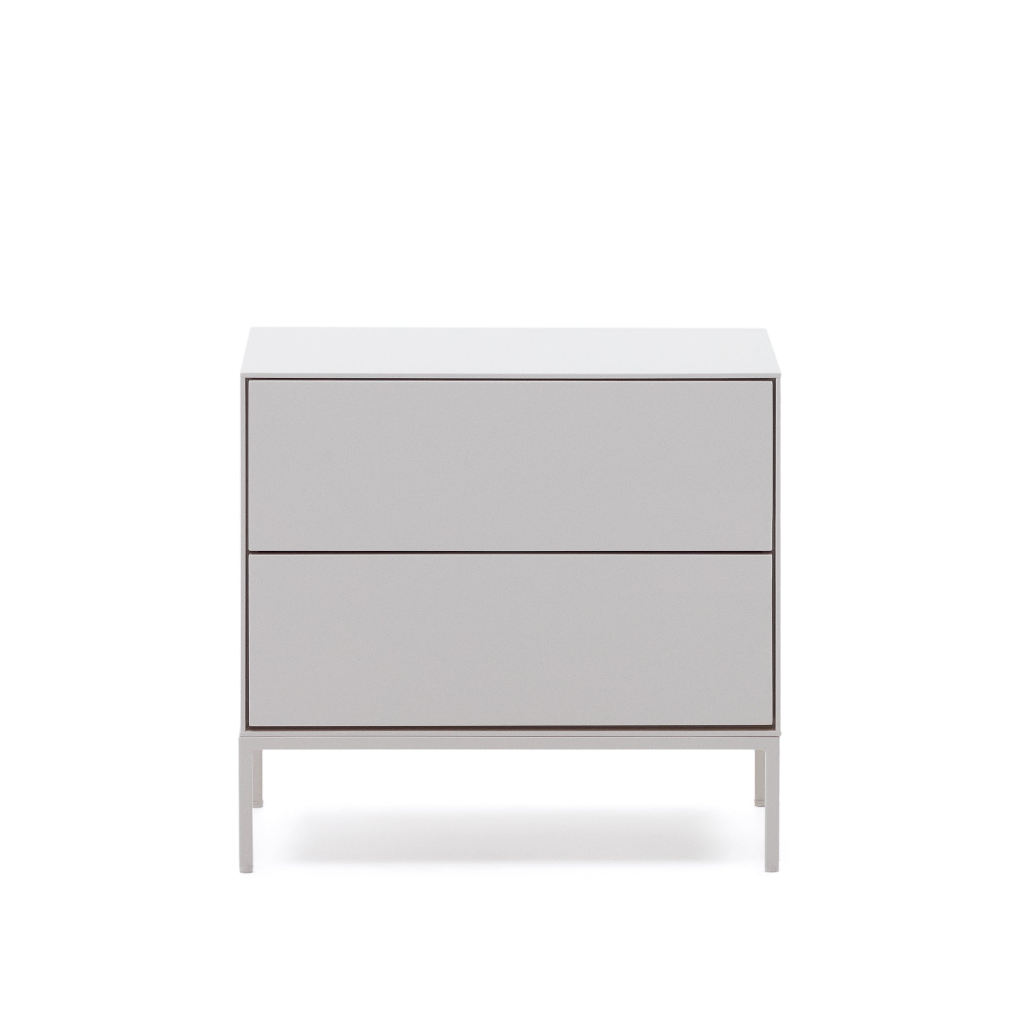 Vedrana two-drawer bedside table white lacquered MDF 60 x 55 cm