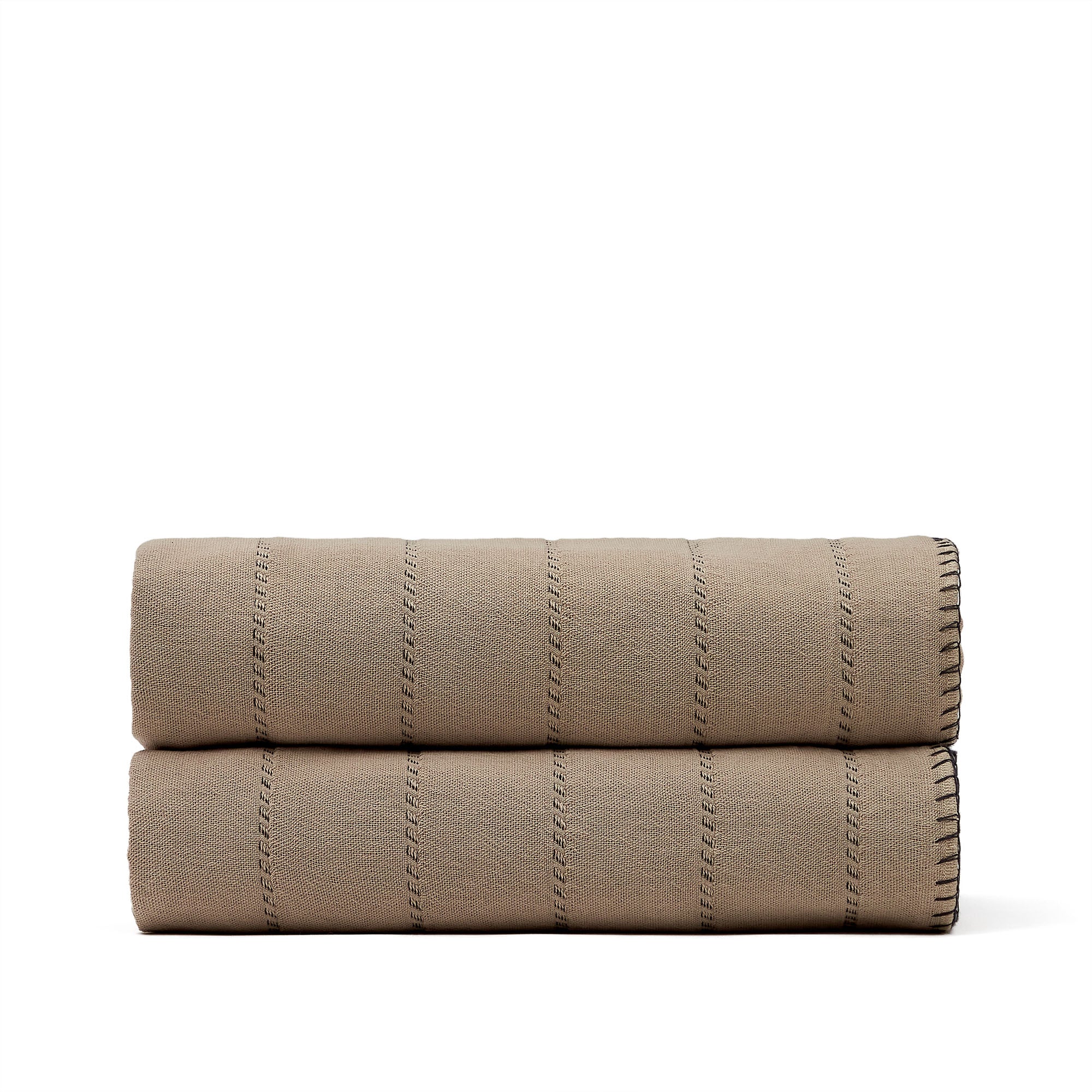 Campllong quilt, 100% beige cotton, for 160/180 cm beds