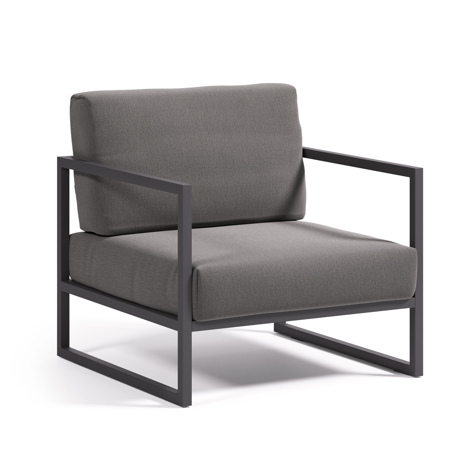 Comova 100%-os kültéri fotel sötétszürke és fekete alumíniumból