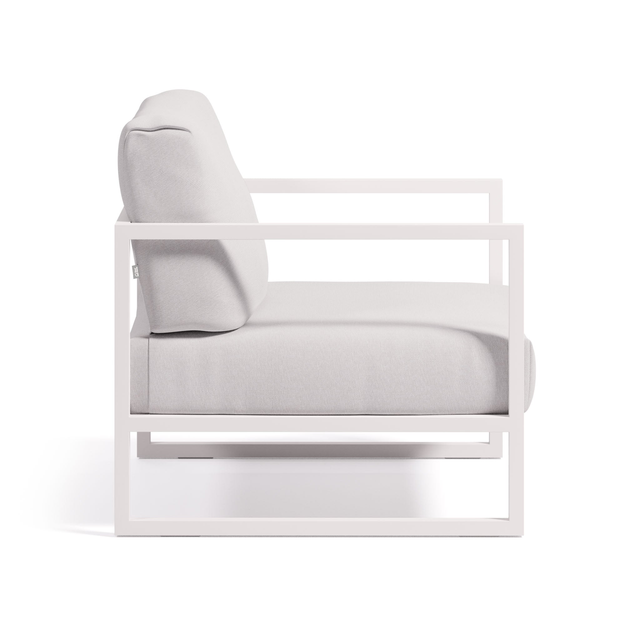 Comova 100% outdoor armchair in white and white aluminium