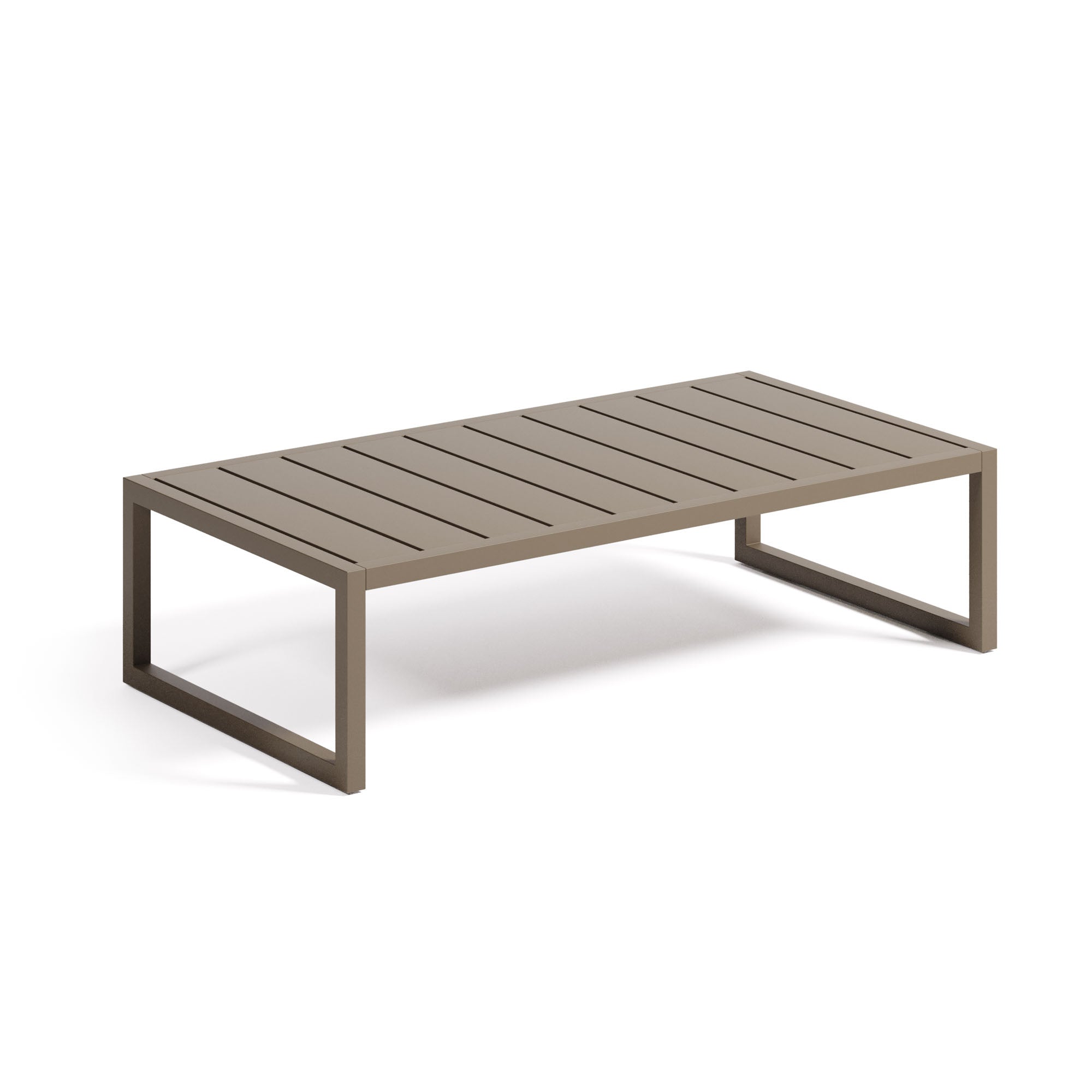 Comova 100% outdoor coffee table made from green aluminium, 60 x 114 cm