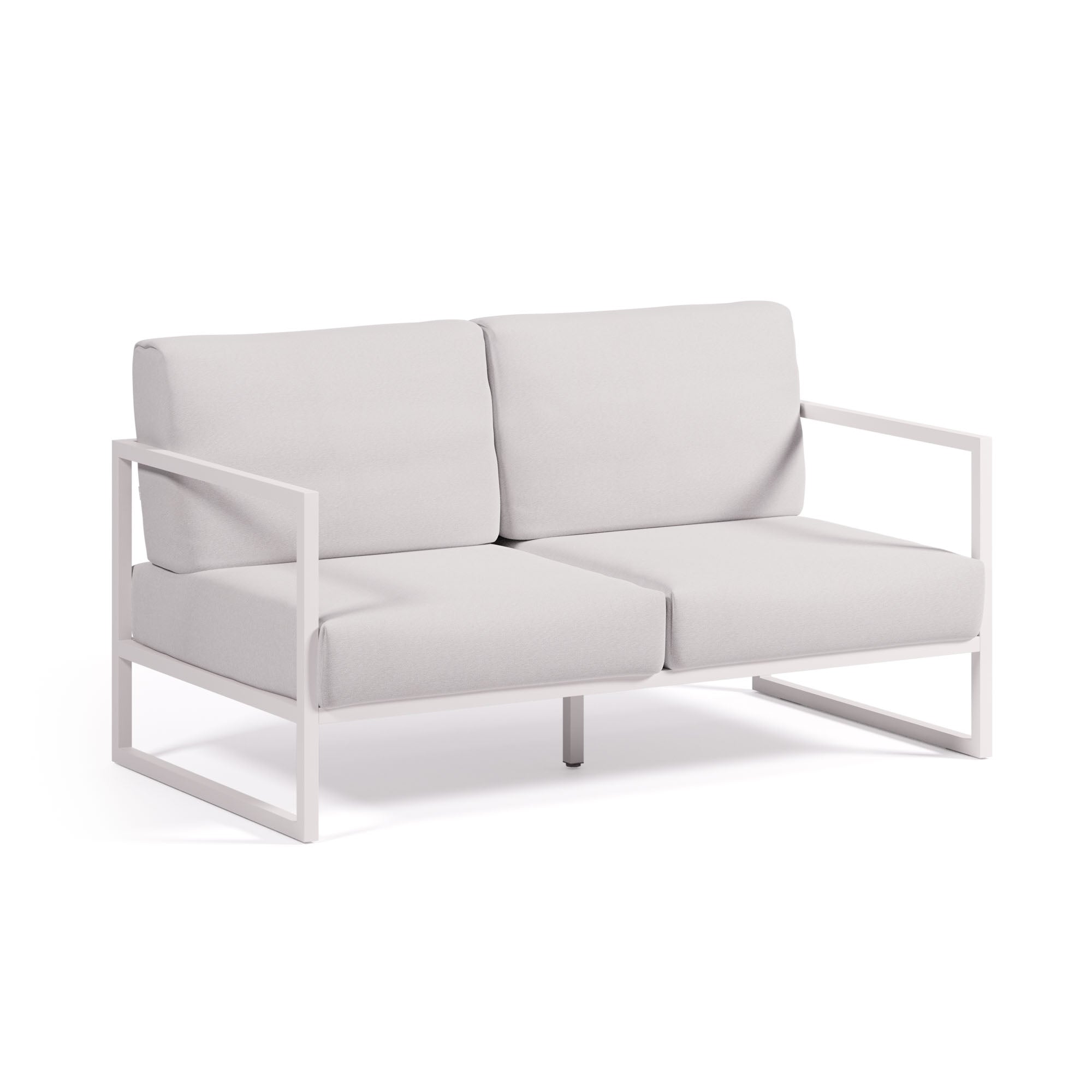 Comova 100% kültéri 2 személyes kanapé, fehér és fehér alumínium, 150 cm