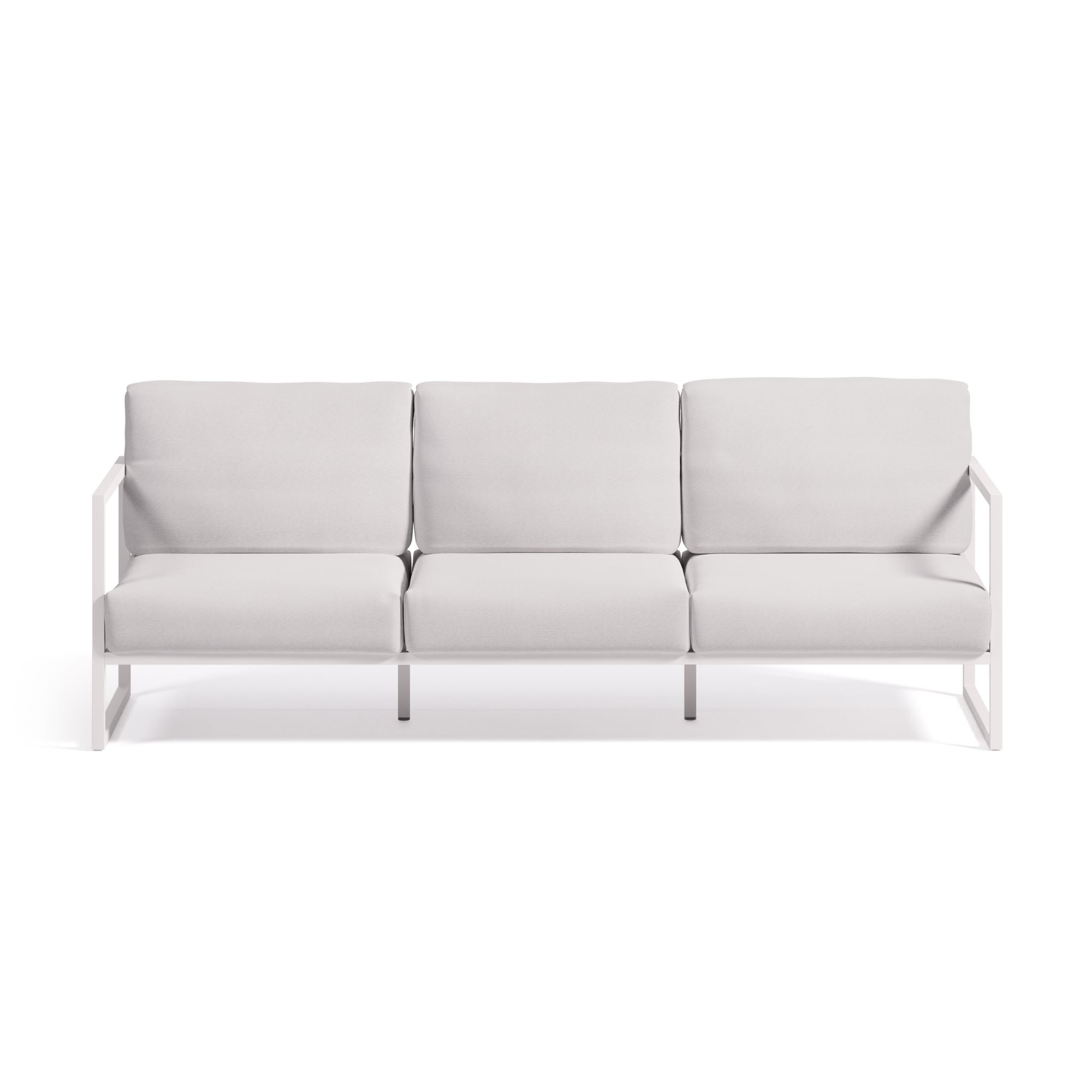 Comova 100% kültéri 3 személyes kanapé, fehér és fehér alumínium, 222 cm