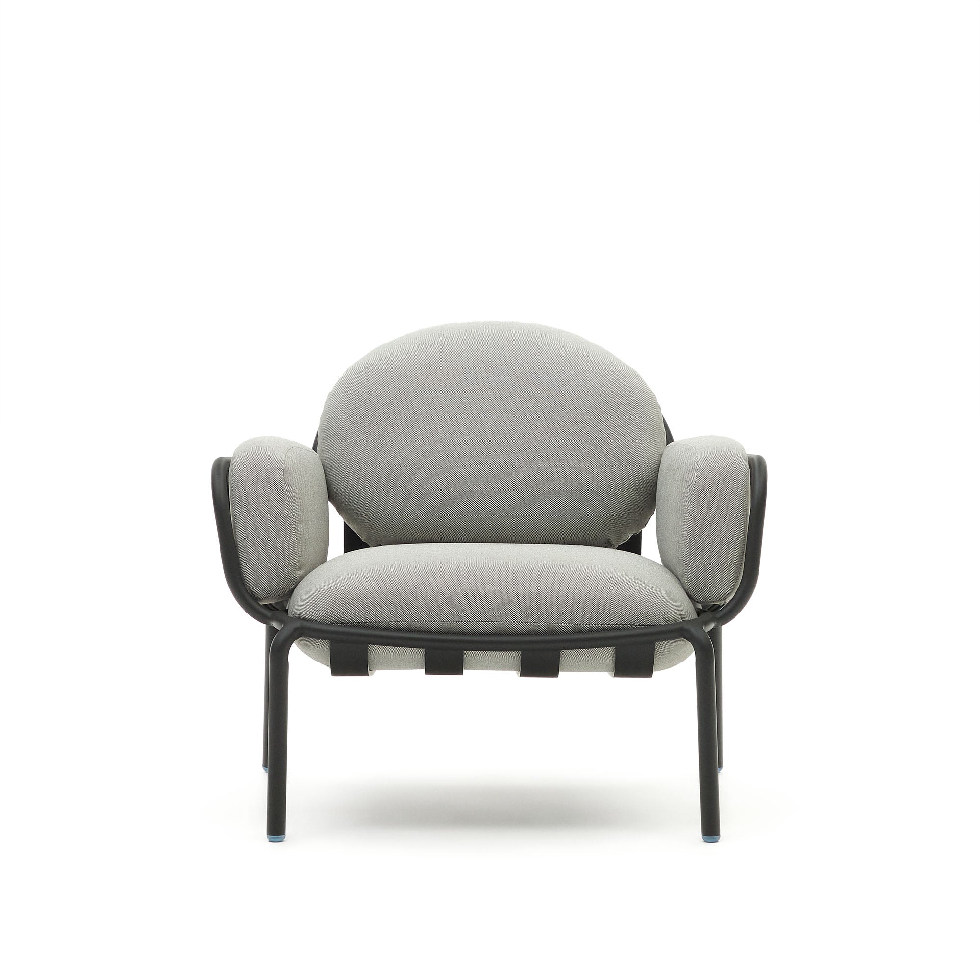 Joncols outdoor aluminium armchair with a powder coated grey finish