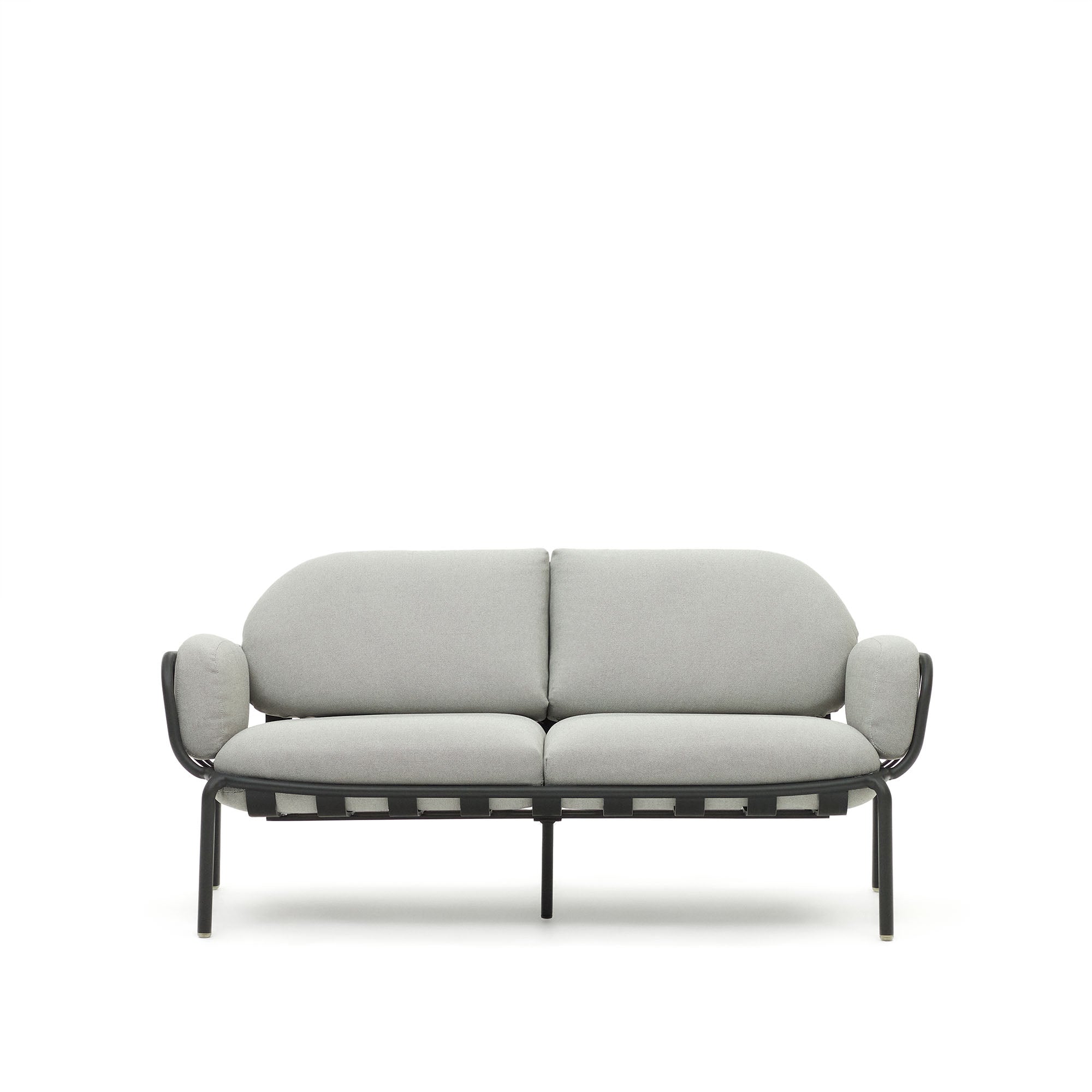 Joncols kültéri alumínium 2 személyes kanapé, szürke színű porszórt bevonattal, 165 cm