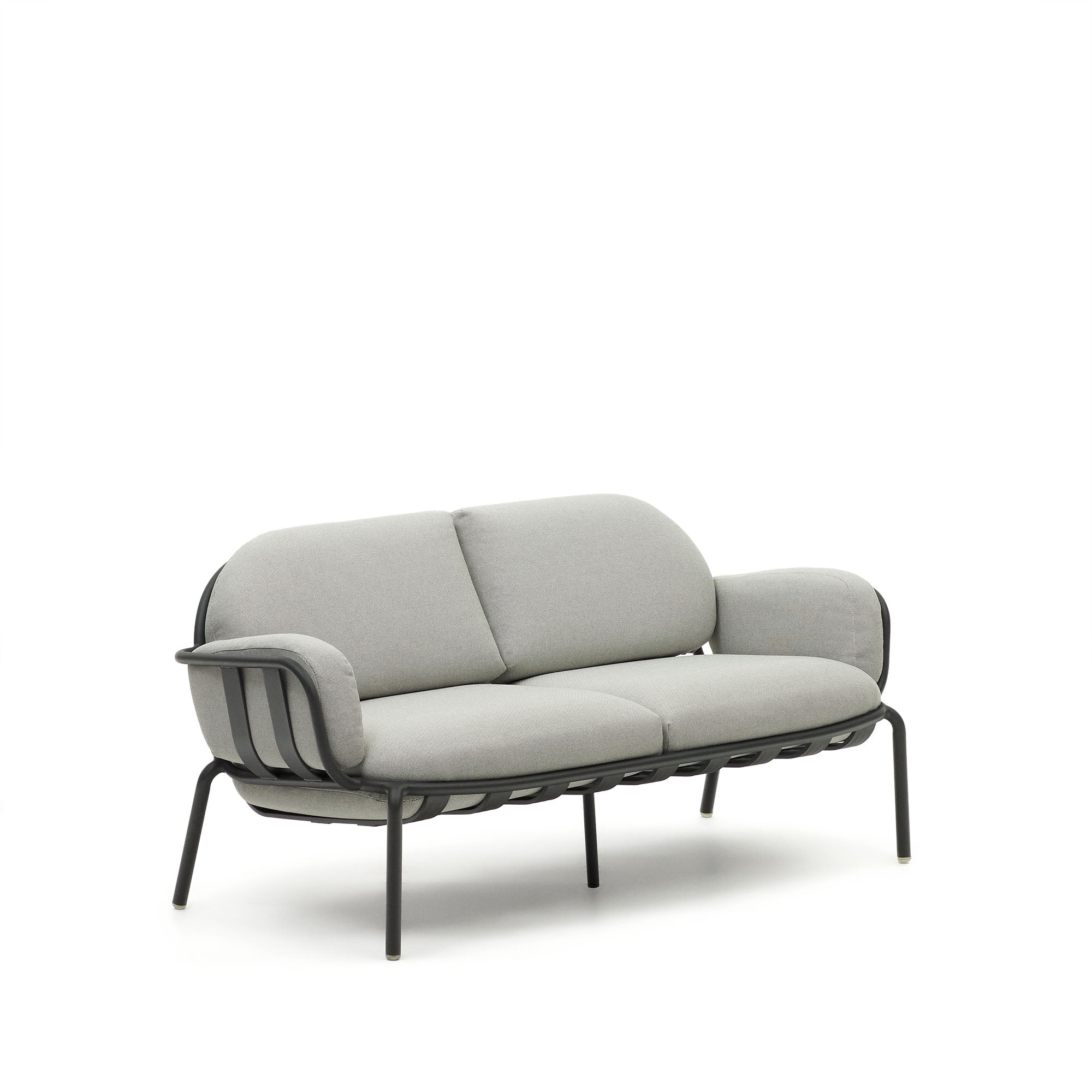 Joncols kültéri alumínium 2 személyes kanapé, szürke színű porszórt bevonattal, 165 cm