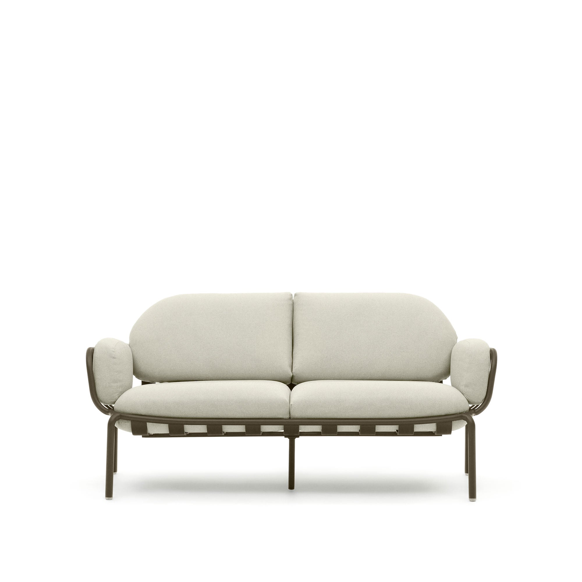 Joncols outdoor aluminium 2 seater sofa with powder coated green finish, 165 cm