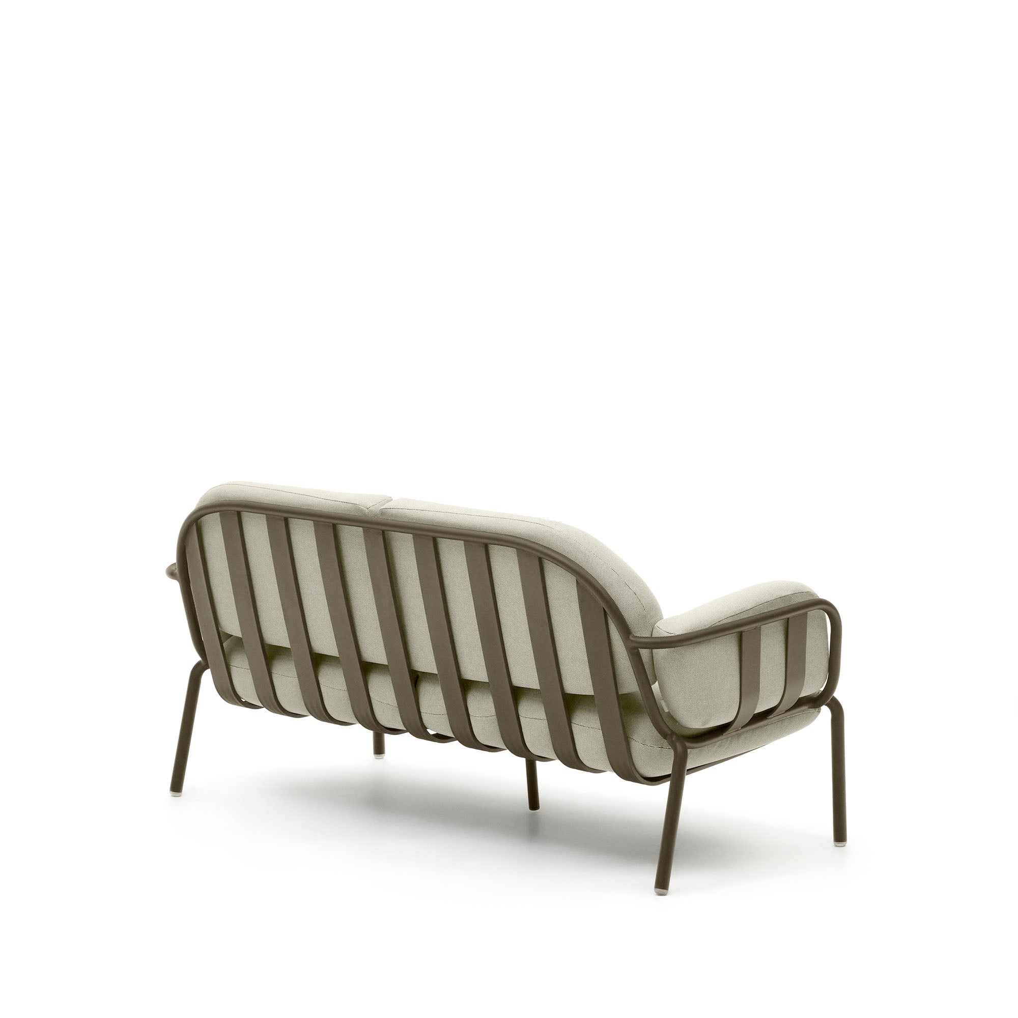 Joncols outdoor aluminium 2 seater sofa with powder coated green finish, 165 cm
