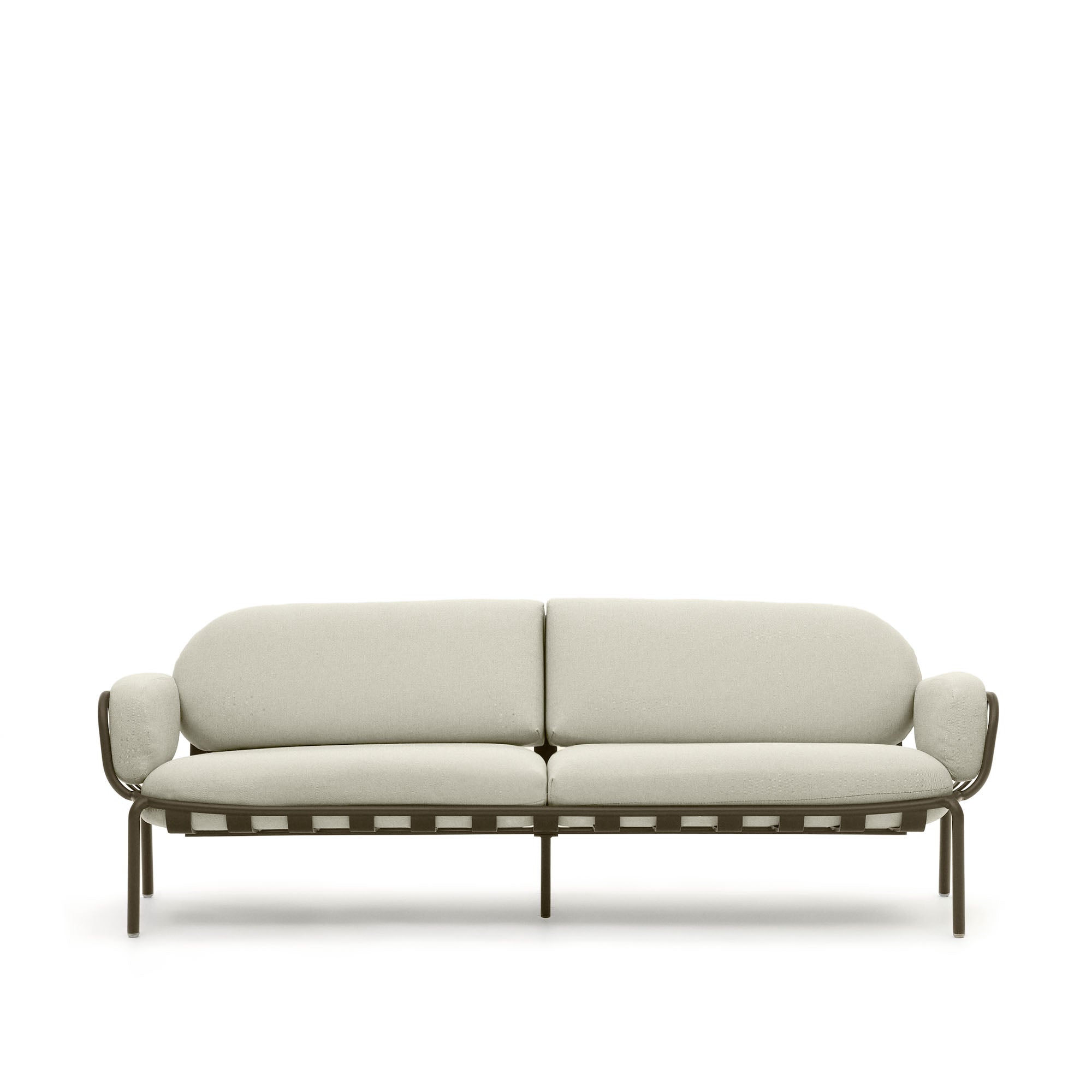 Joncols kültéri alumínium 3 személyes kanapé, zöld színű porszórt bevonattal, 225 cm