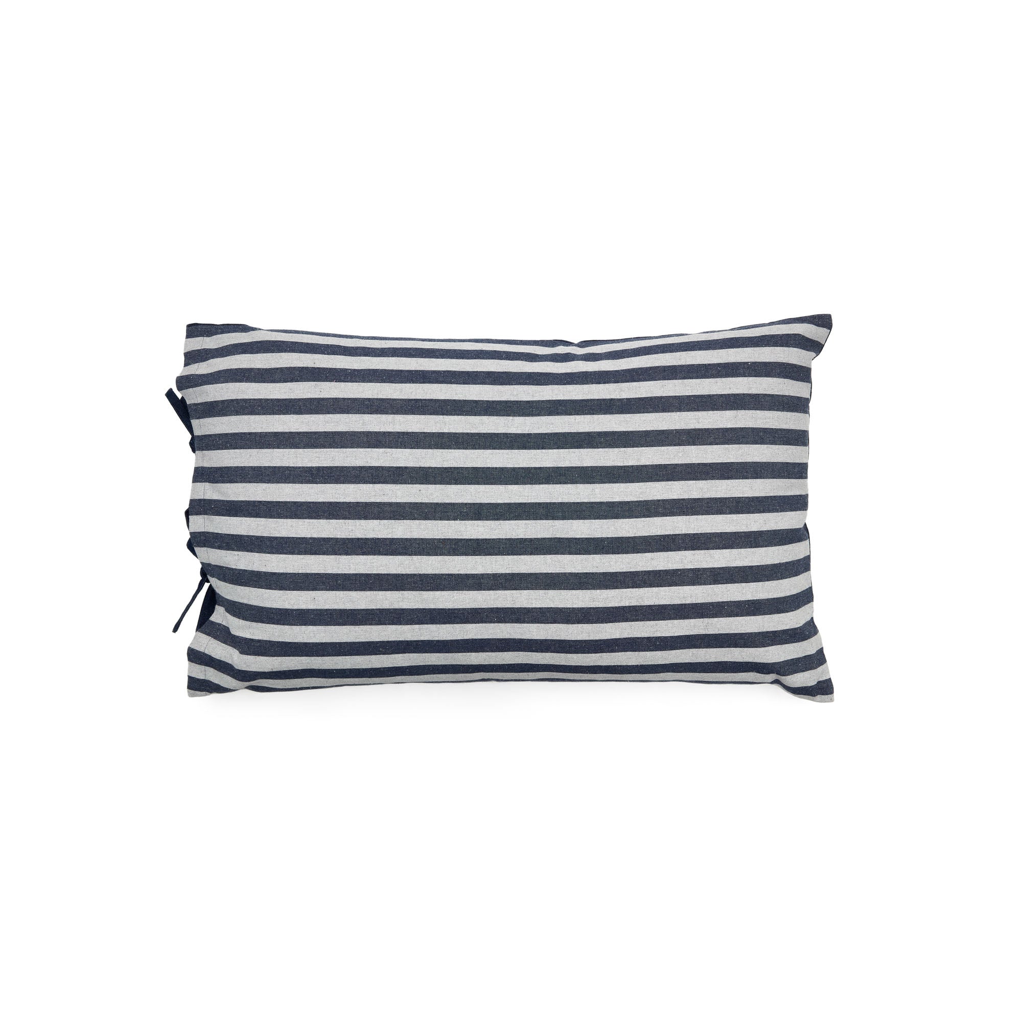Tabby combined stripes 100% cotton cushion in mustard and white, 40 x 60 cm